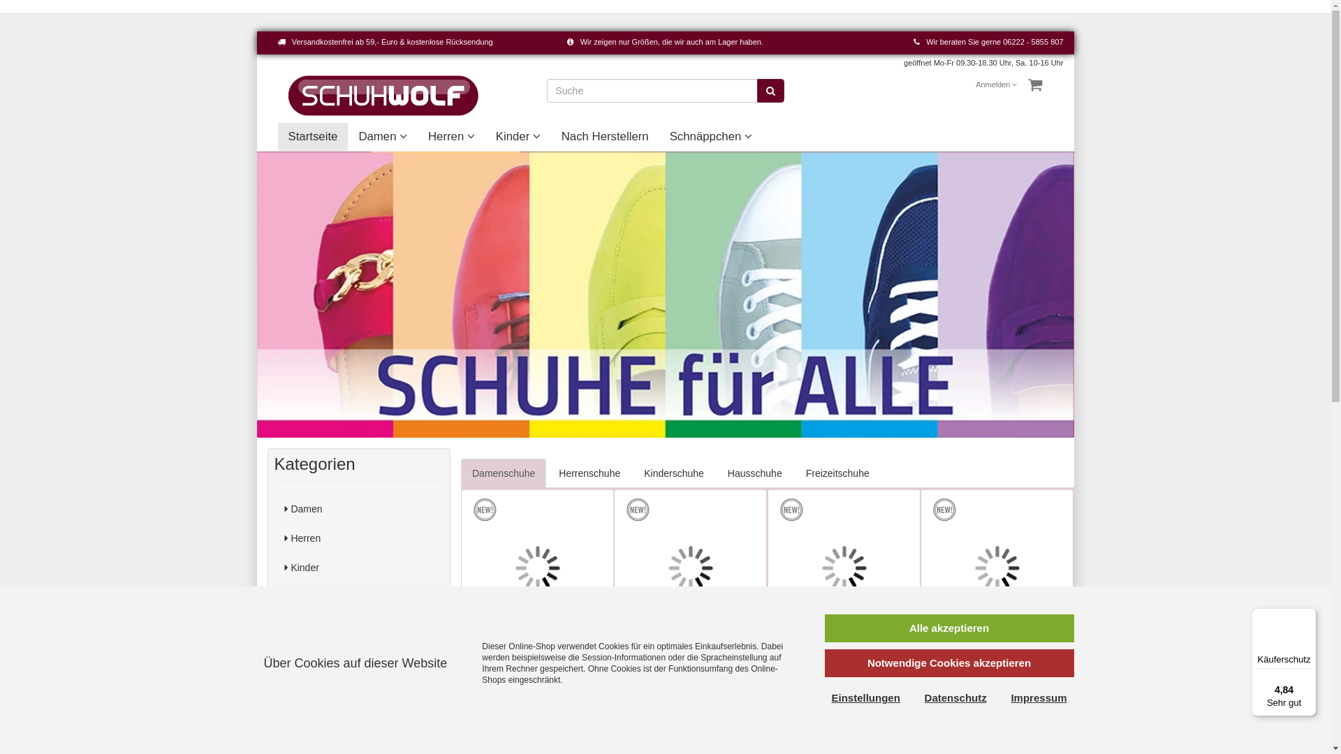 website screenshot of https://schuhwolf.de/