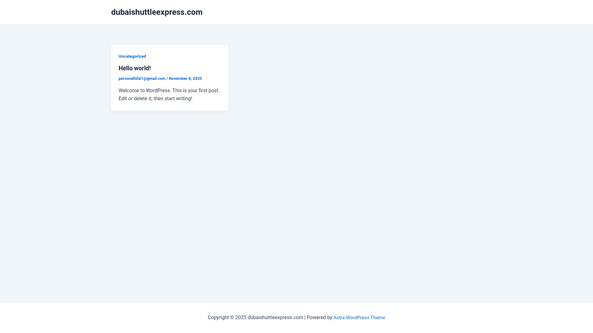website screenshot of https://dubaishuttleexpress.com/