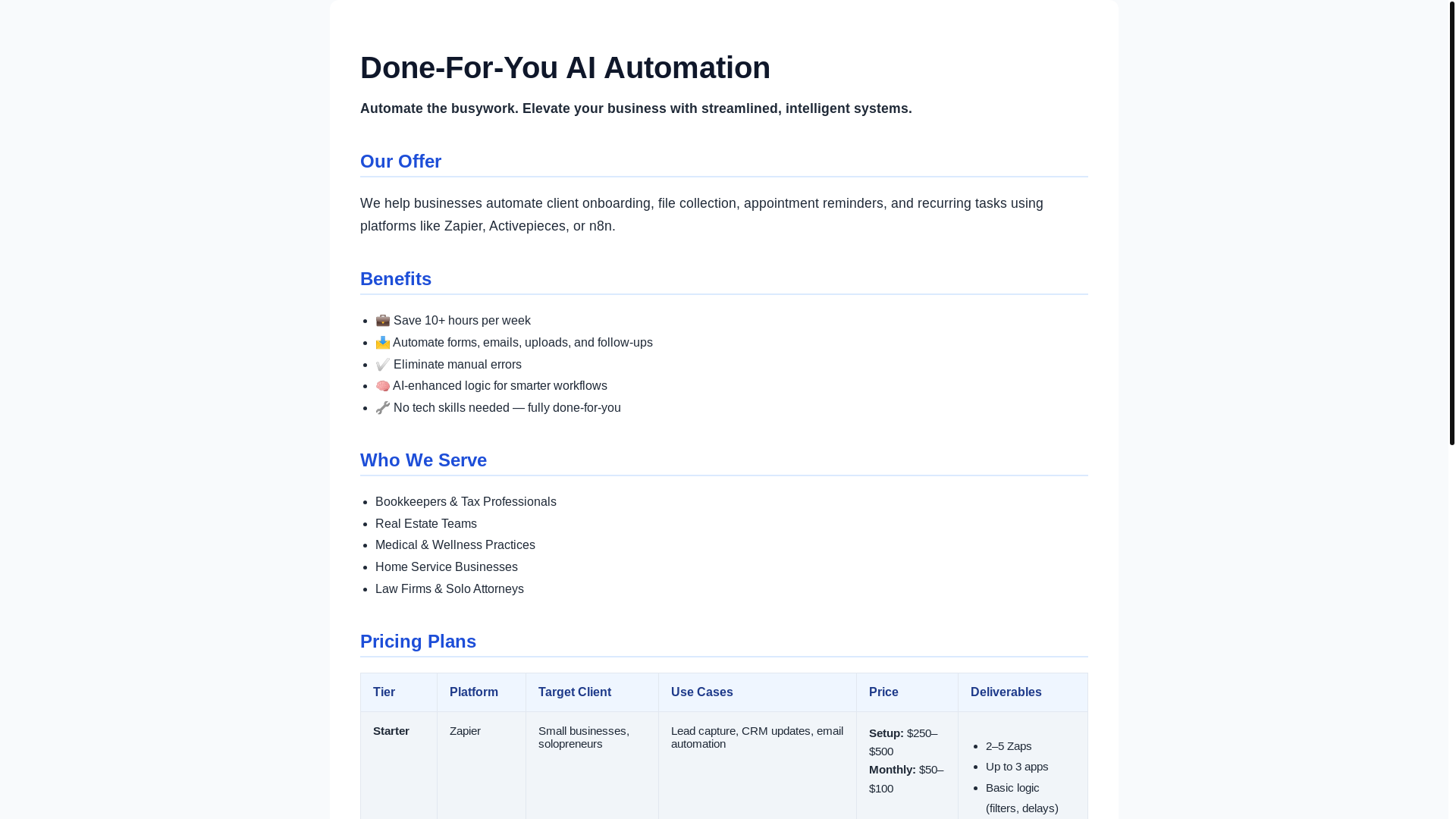website screenshot of https://ai-automation-landing-eq0.pages.dev/