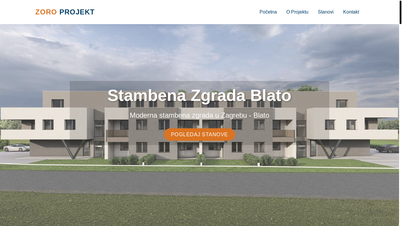website screenshot of https://zoroprojekt.hr/