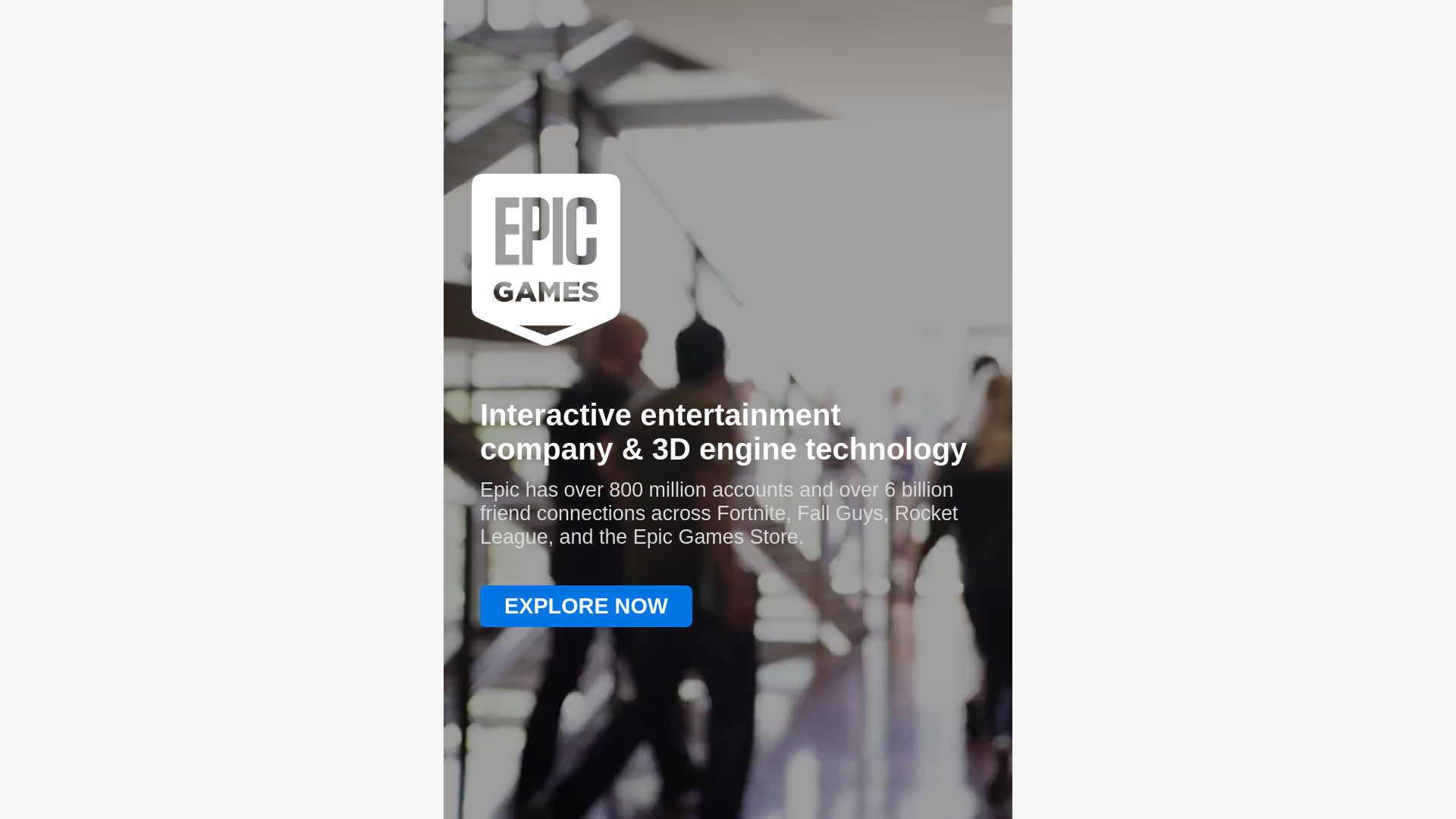 website screenshot of https://epicgames-global.com/