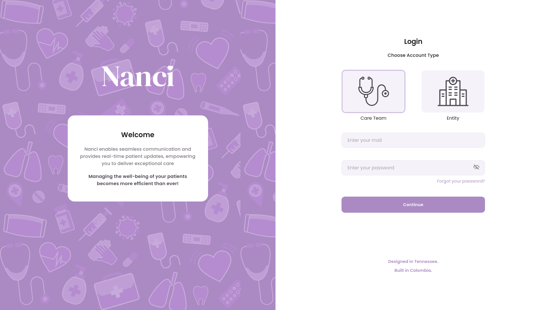 website screenshot of https://lean6health--nanci-frontend-prod-v2.pages.dev/