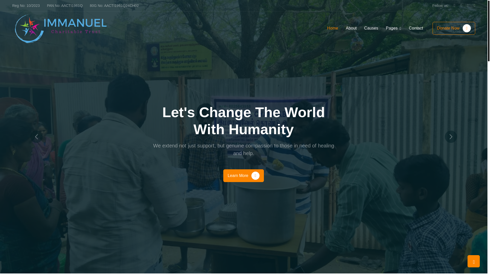 website screenshot of https://immanuelcharitytrust.co.in/