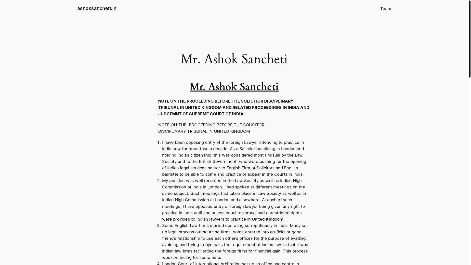 website screenshot of https://ashoksancheti.in/