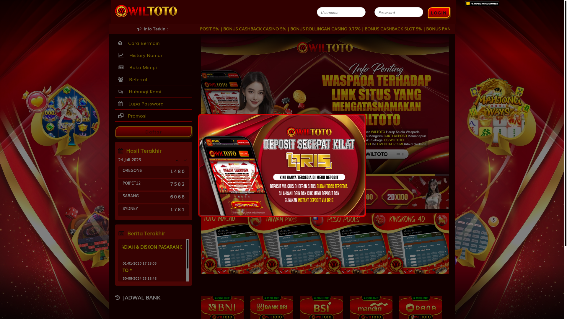website screenshot of https://wilpastinaikvip.com/