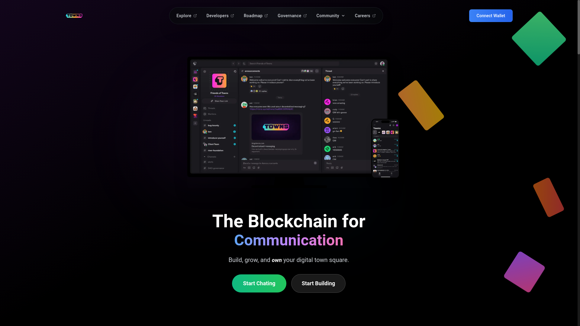 website screenshot of https://buytoken.town/