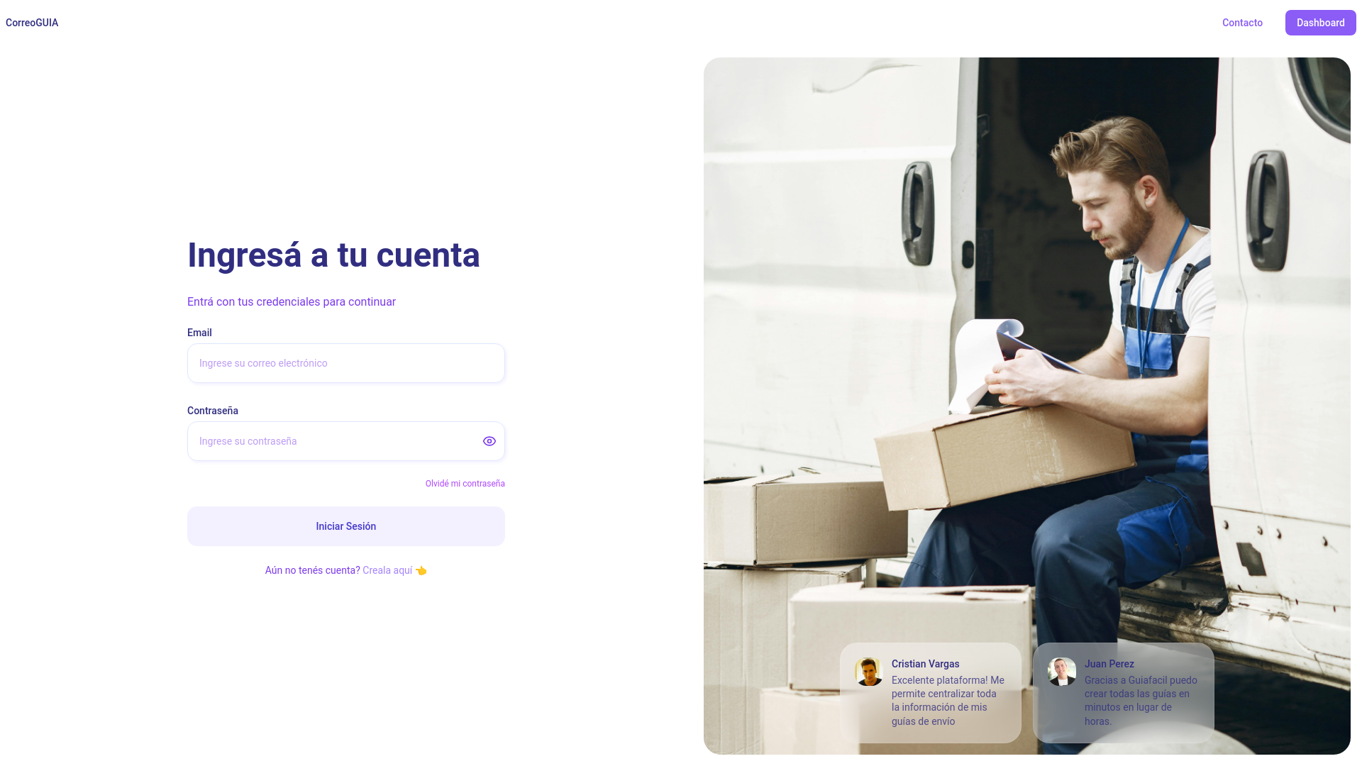 website screenshot of https://guiafacil.lat/