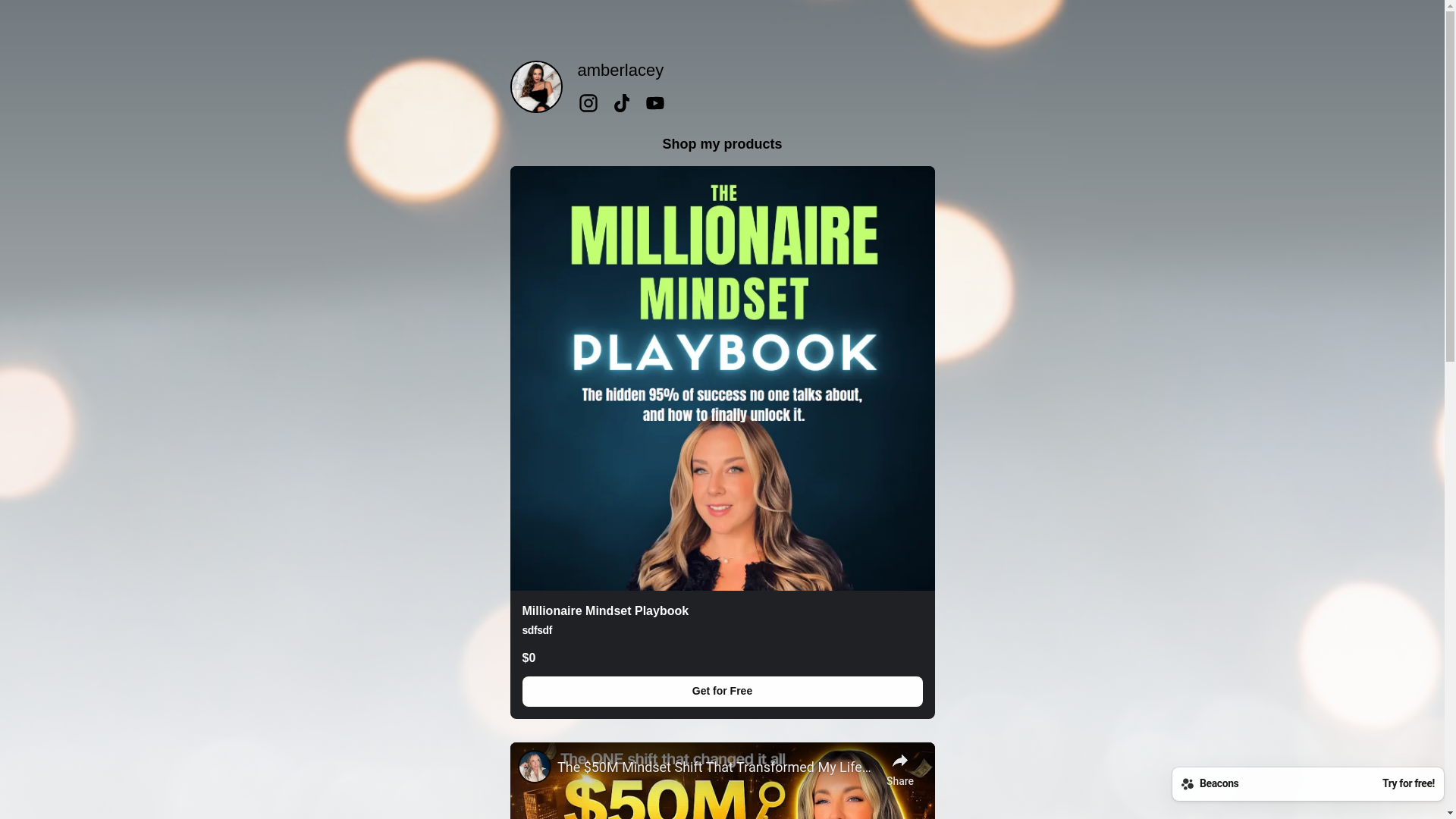 website screenshot of https://amberlacey.store/