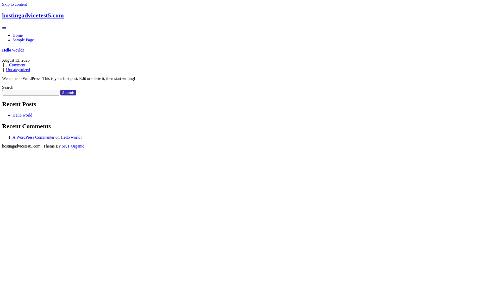 website screenshot of https://hostingadvicetest5.com/