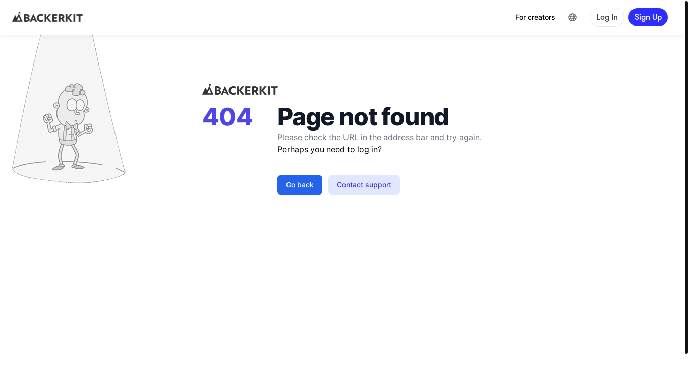 website screenshot of https://www.backerkit.com/c/users/2934198/profile