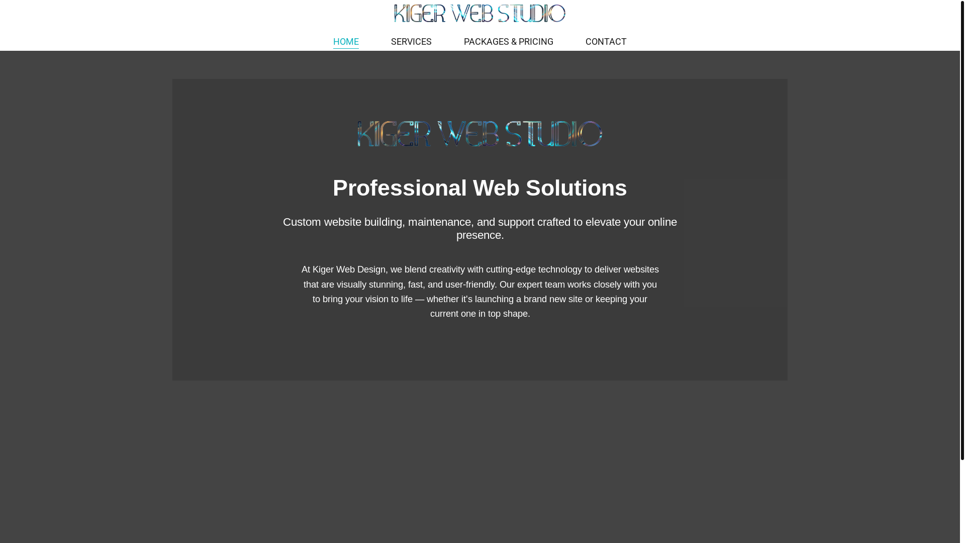 website screenshot of https://kigerwebstudio.com/