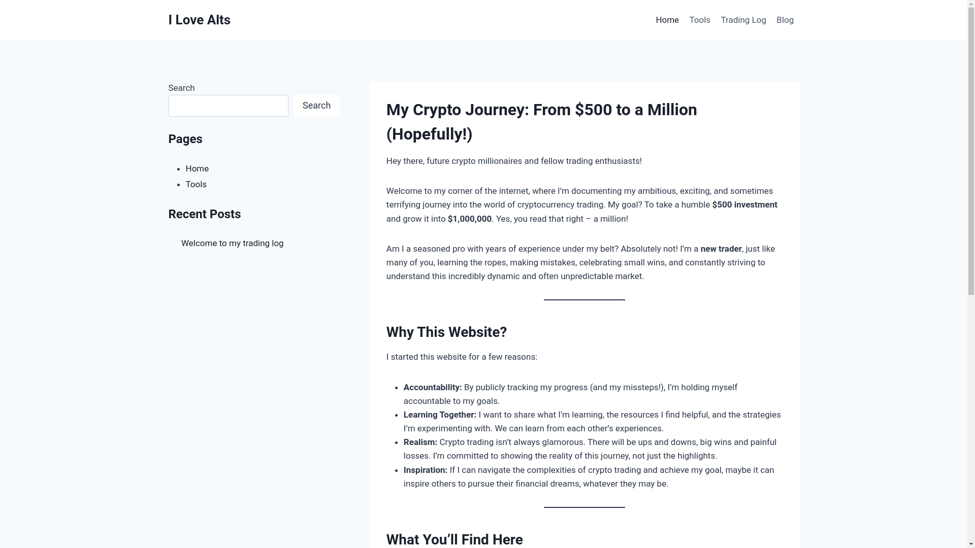 website screenshot of https://ilovealts.com/