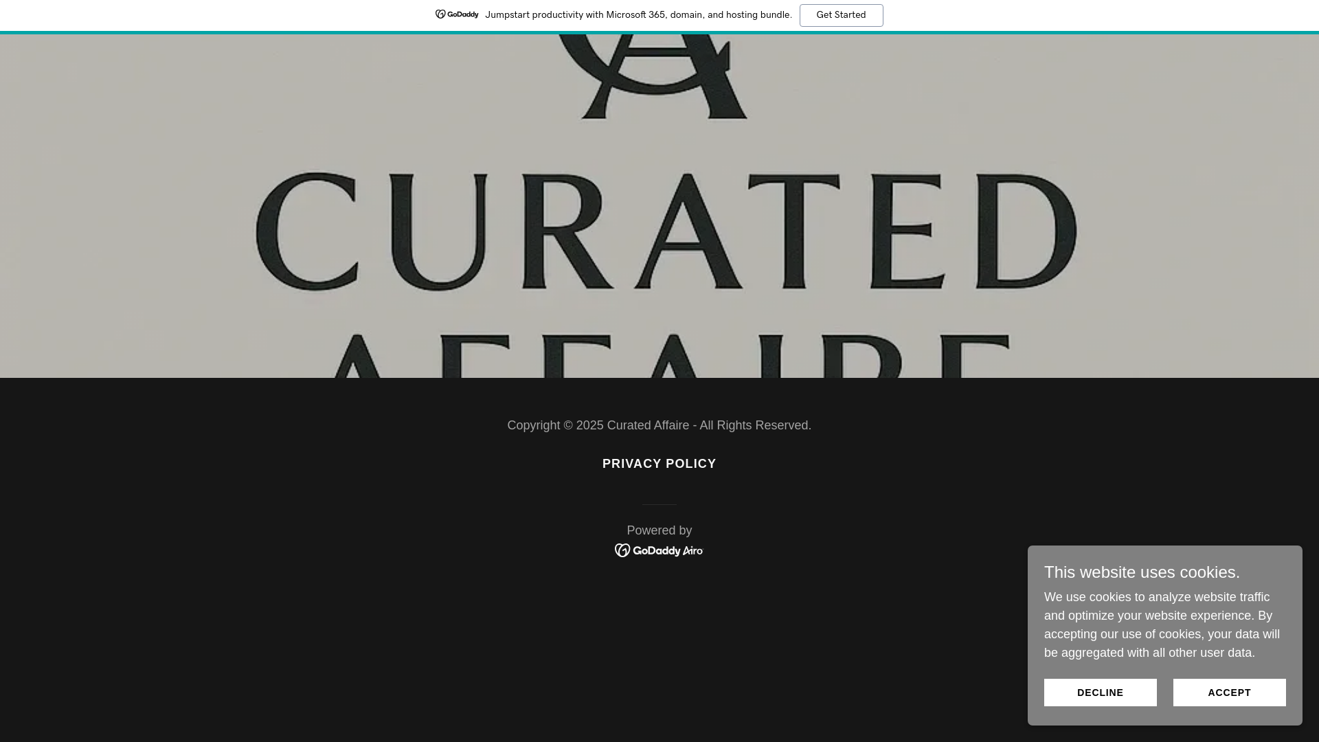 website screenshot of https://curatedaffaire.com/