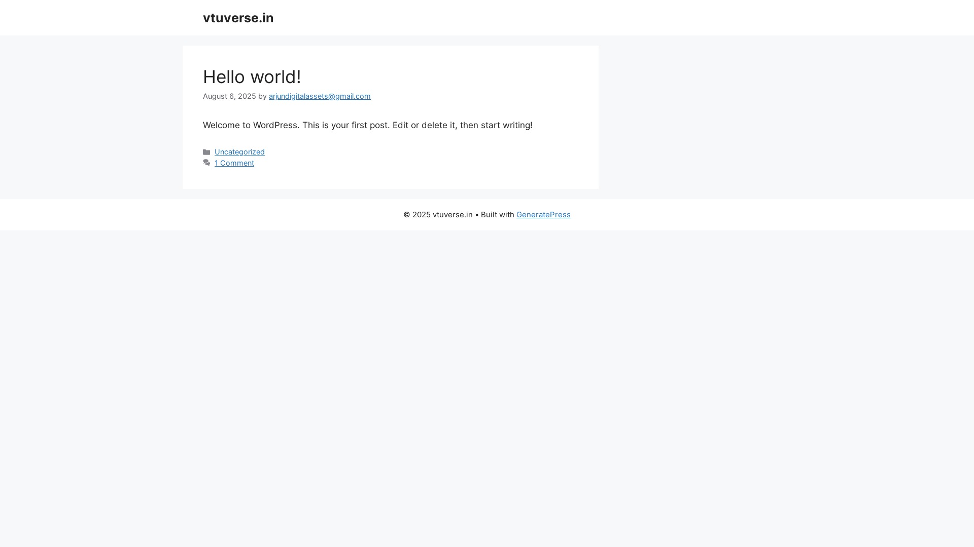 website screenshot of https://vtuverse.in/