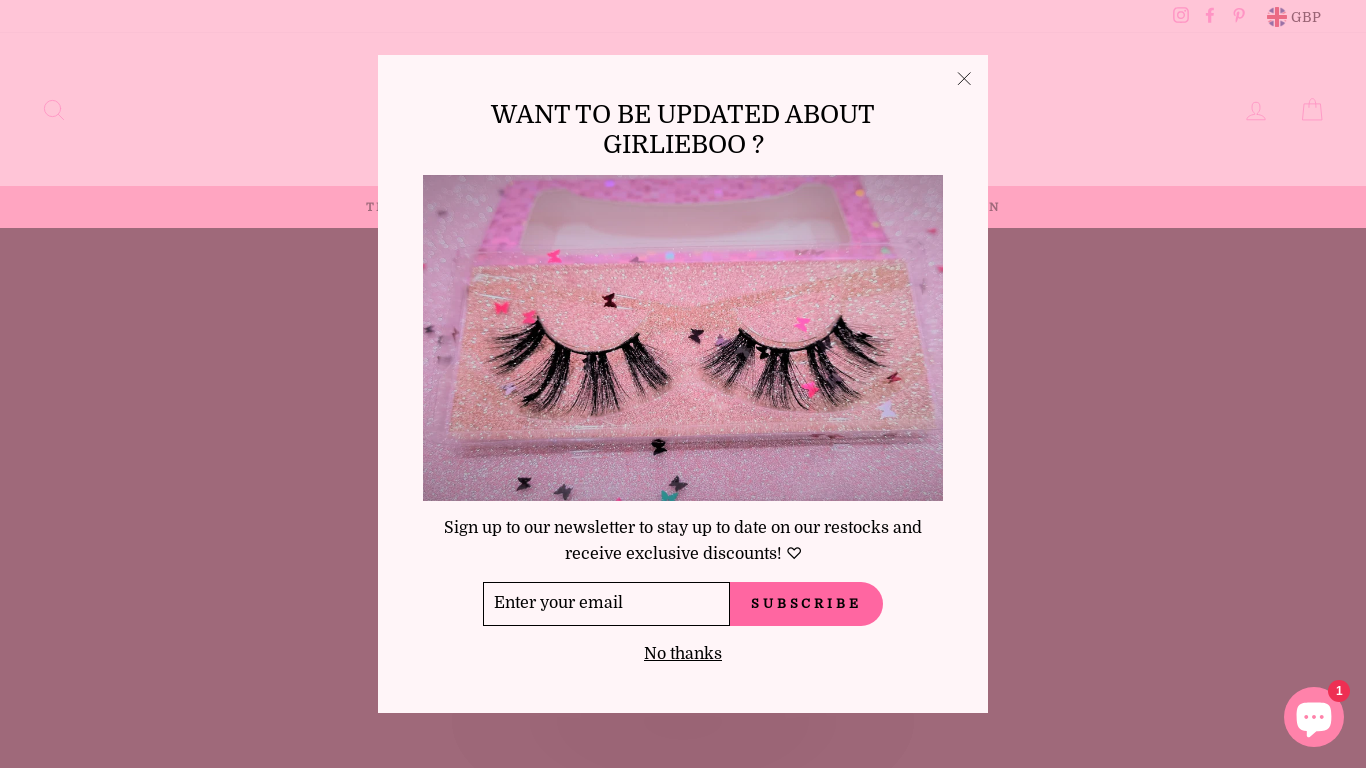 website screenshot of https://girlieboo.co.uk/