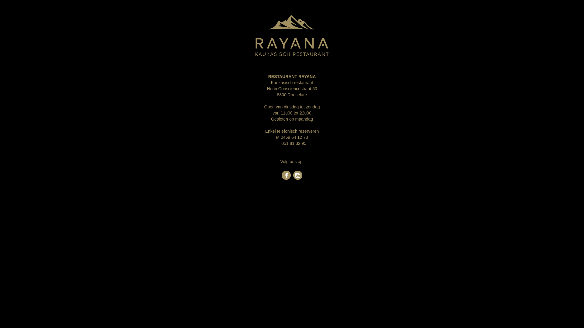 website screenshot of https://restaurantrayana.be/
