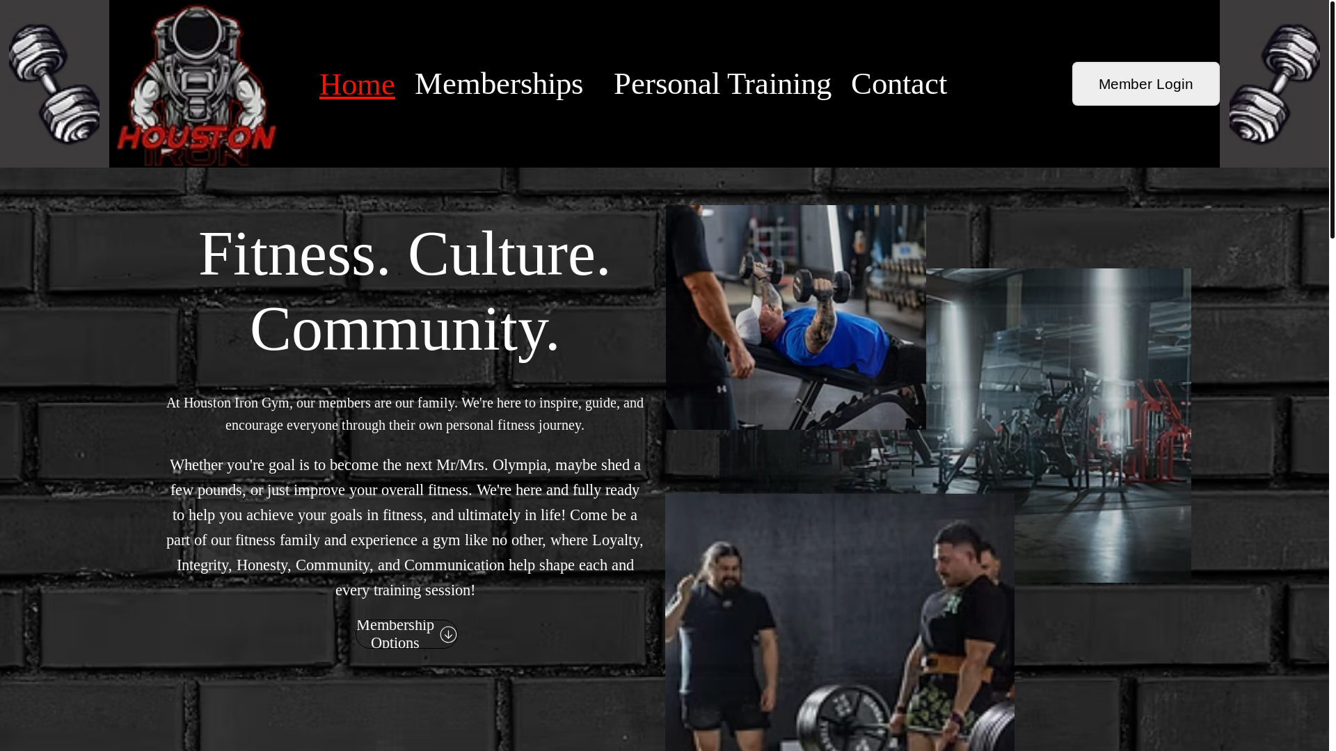 website screenshot of https://houstonirongym.net/