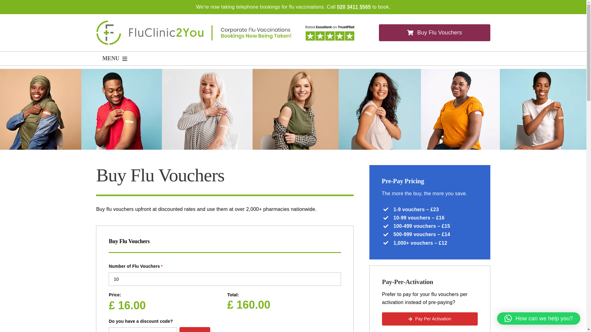 website screenshot of https://www.fluclinic2you.com/purchase-flu-vouchers/
