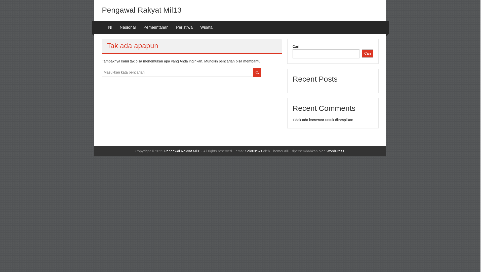 website screenshot of https://pengawalrakyatmil13.online/