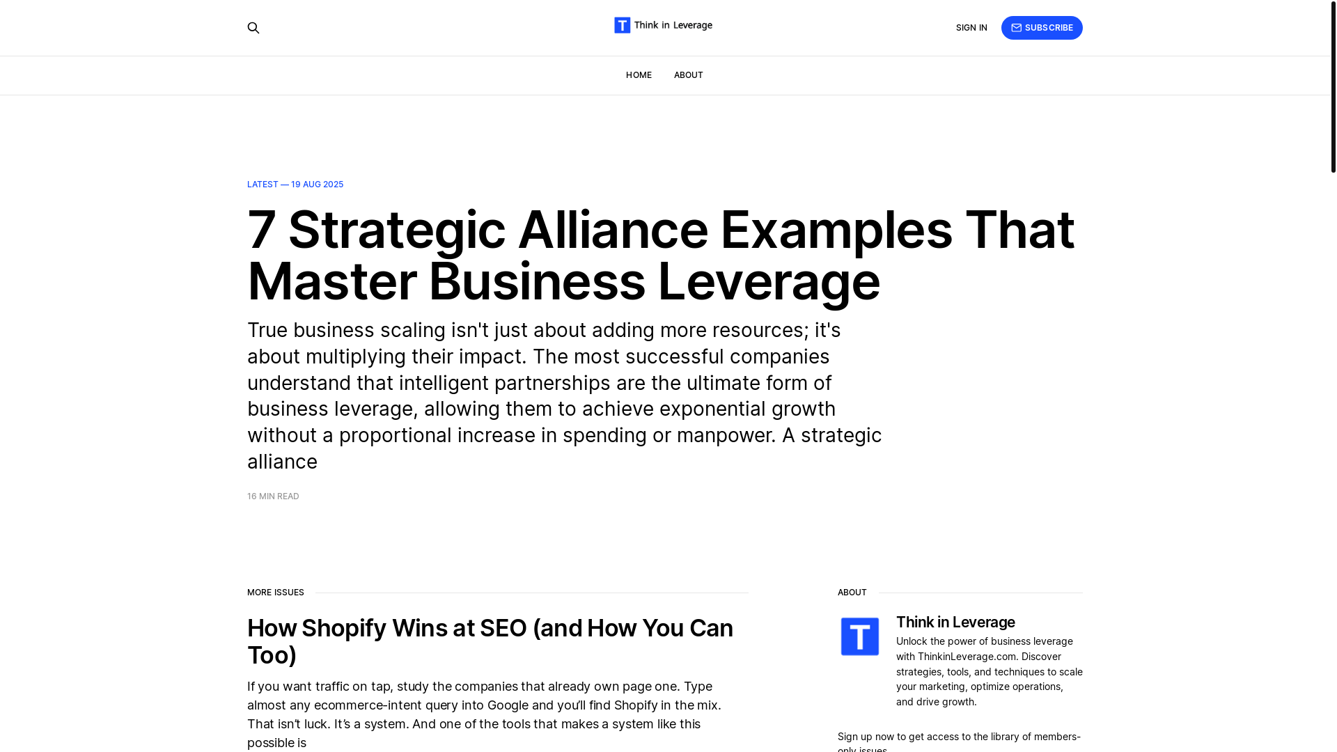 website screenshot of https://thinkinleveragehqdigital.com/