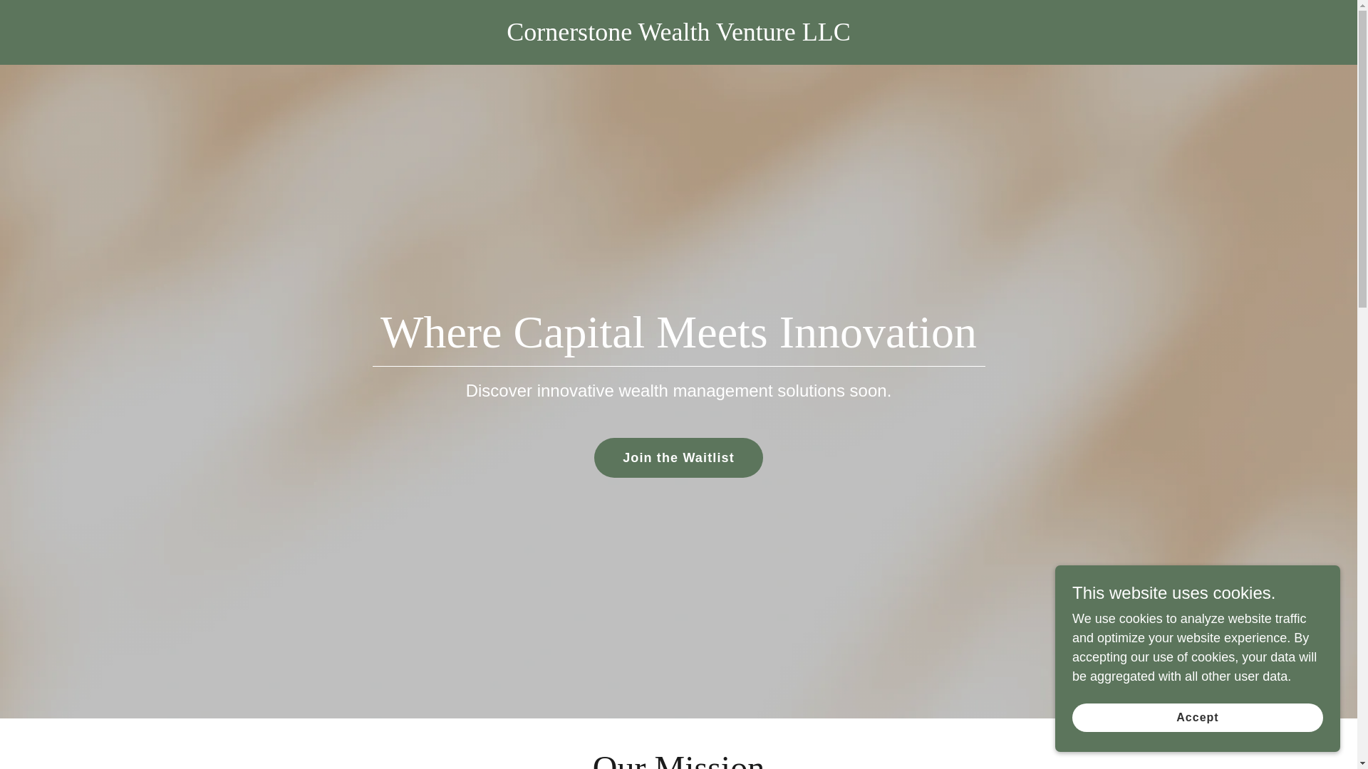 website screenshot of https://cornerstonewealthventure.com/