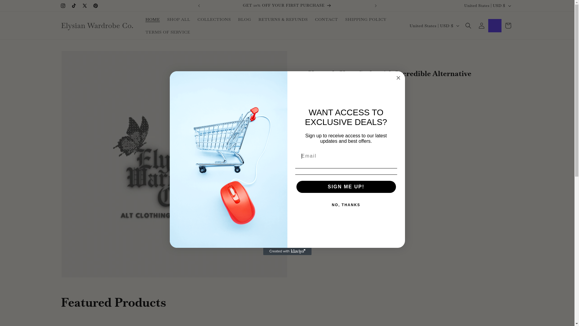 website screenshot of https://elysianwardrobeco.co.uk/