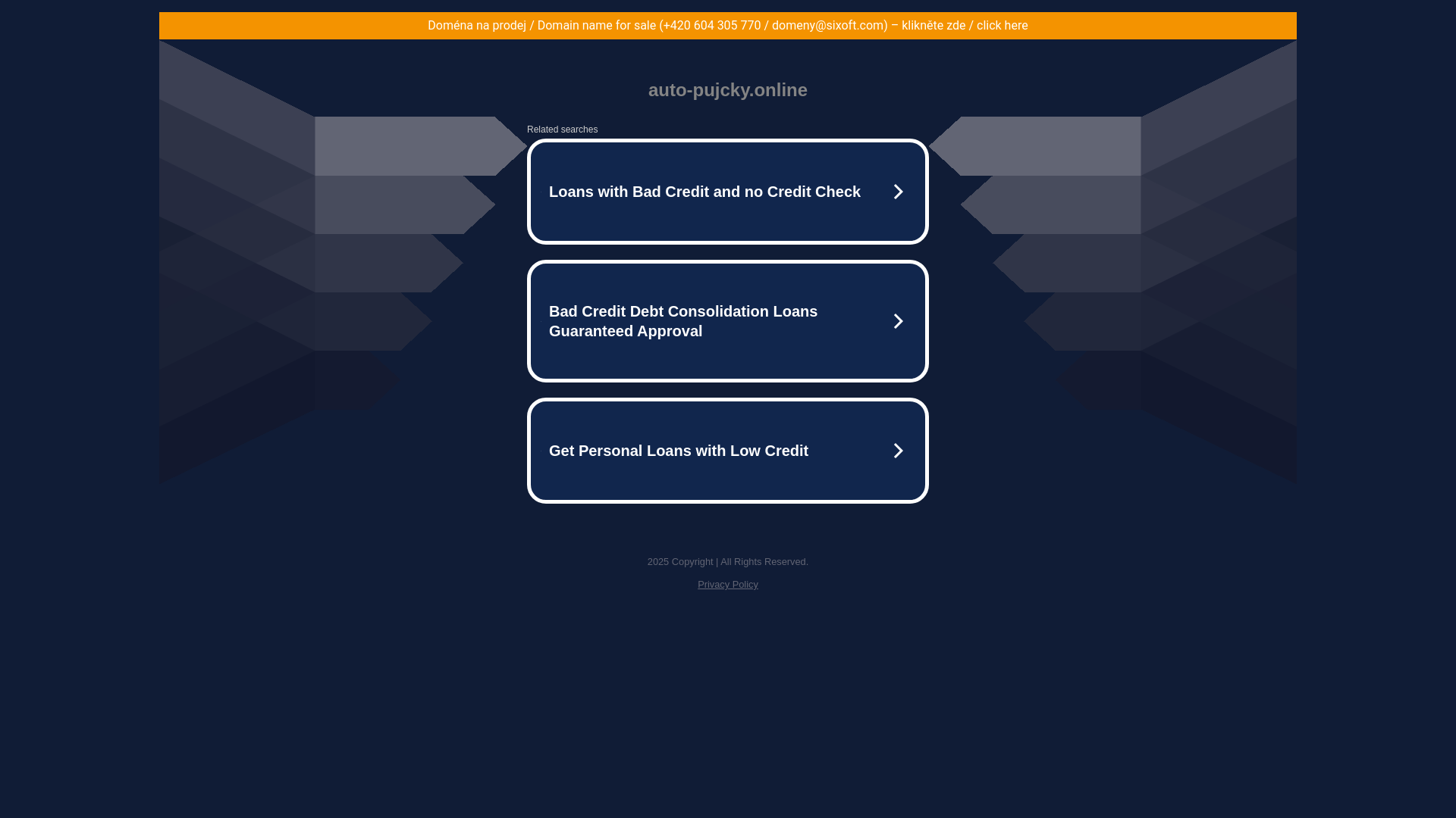 website screenshot of https://auto-pujcky.online/