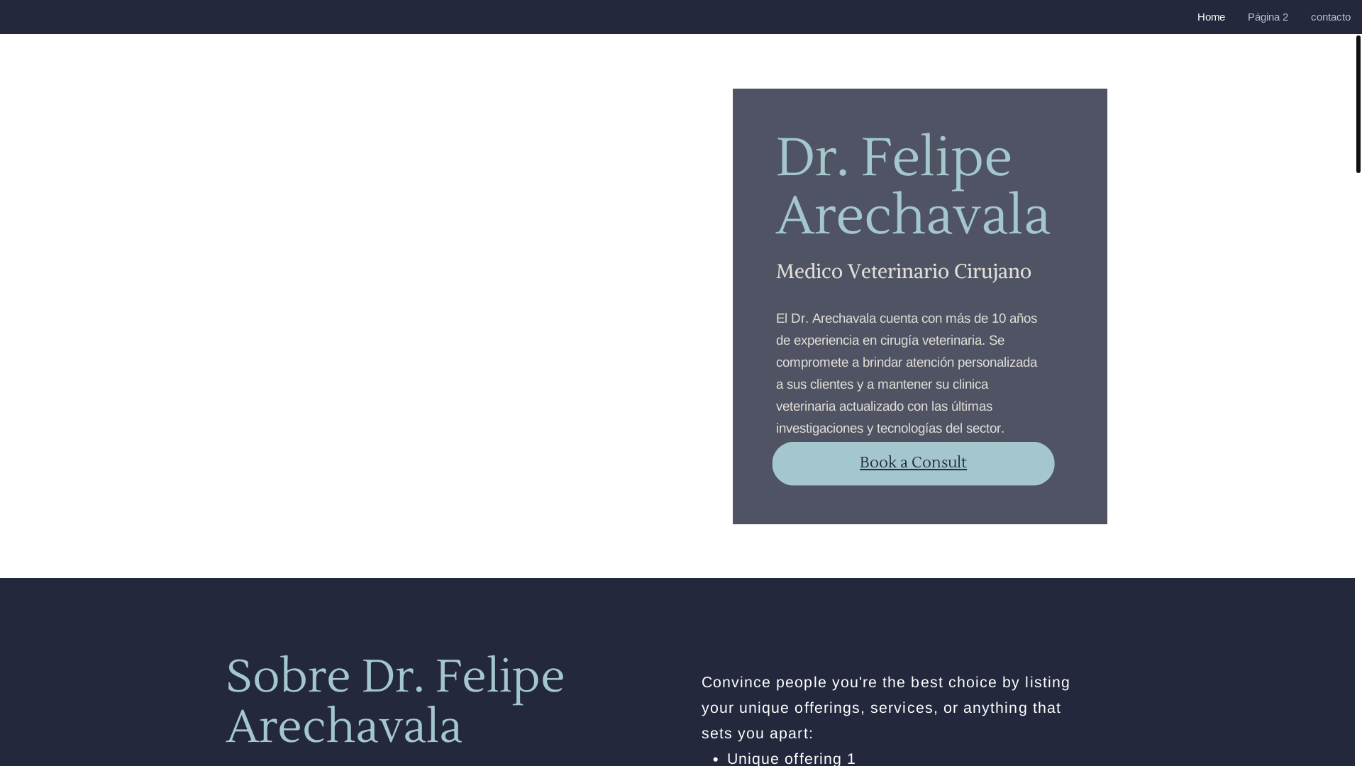 website screenshot of https://drarechavala.com/