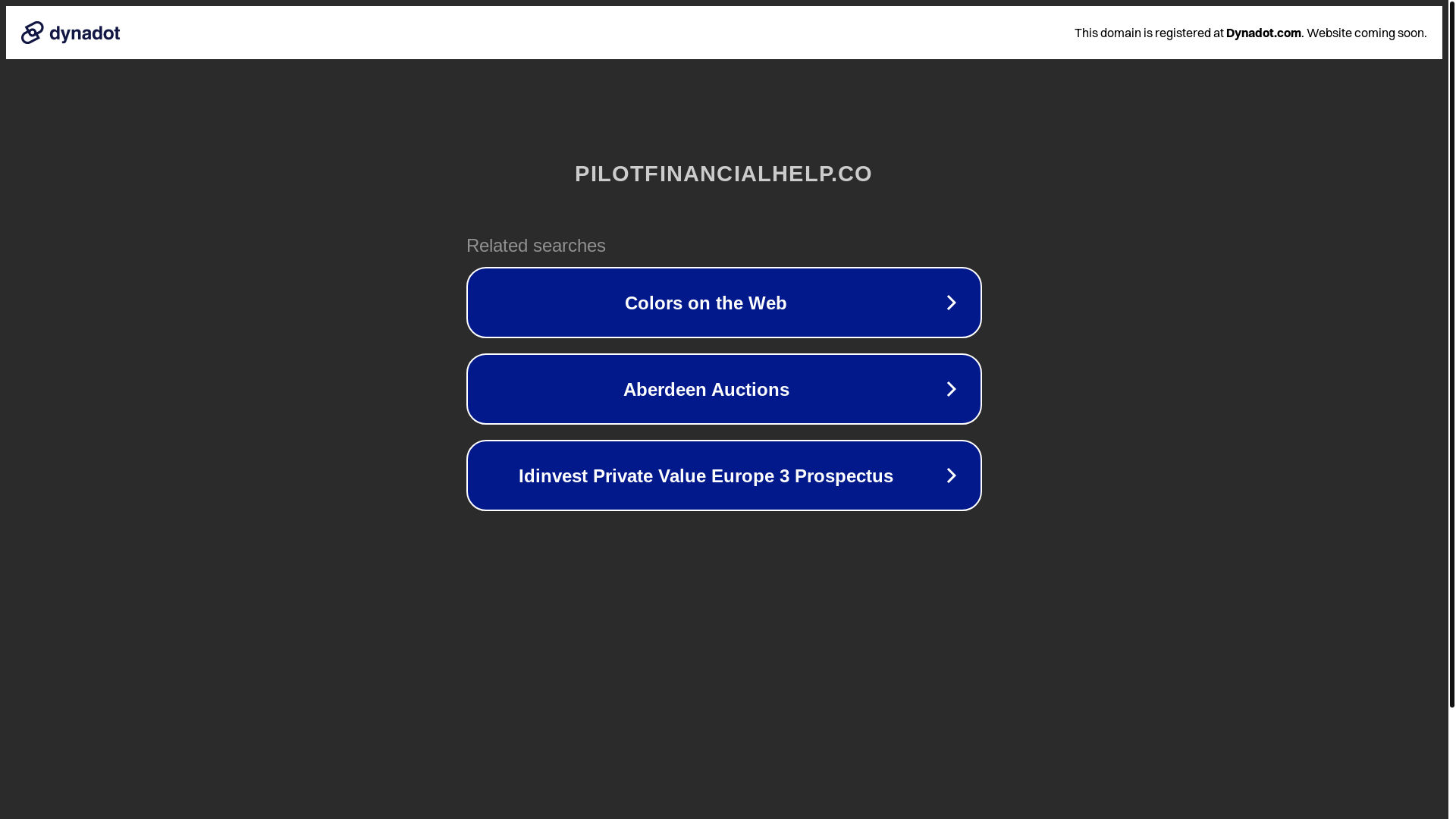 website screenshot of https://pilotfinancialhelp.co/