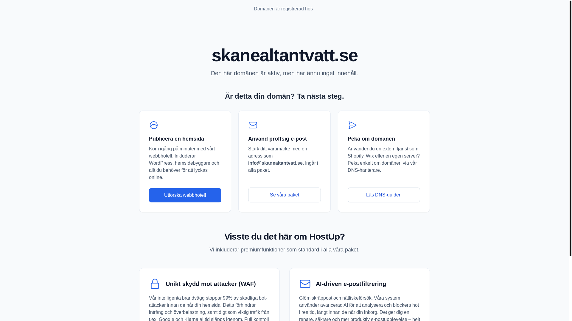 website screenshot of https://skanealtantvatt.se/