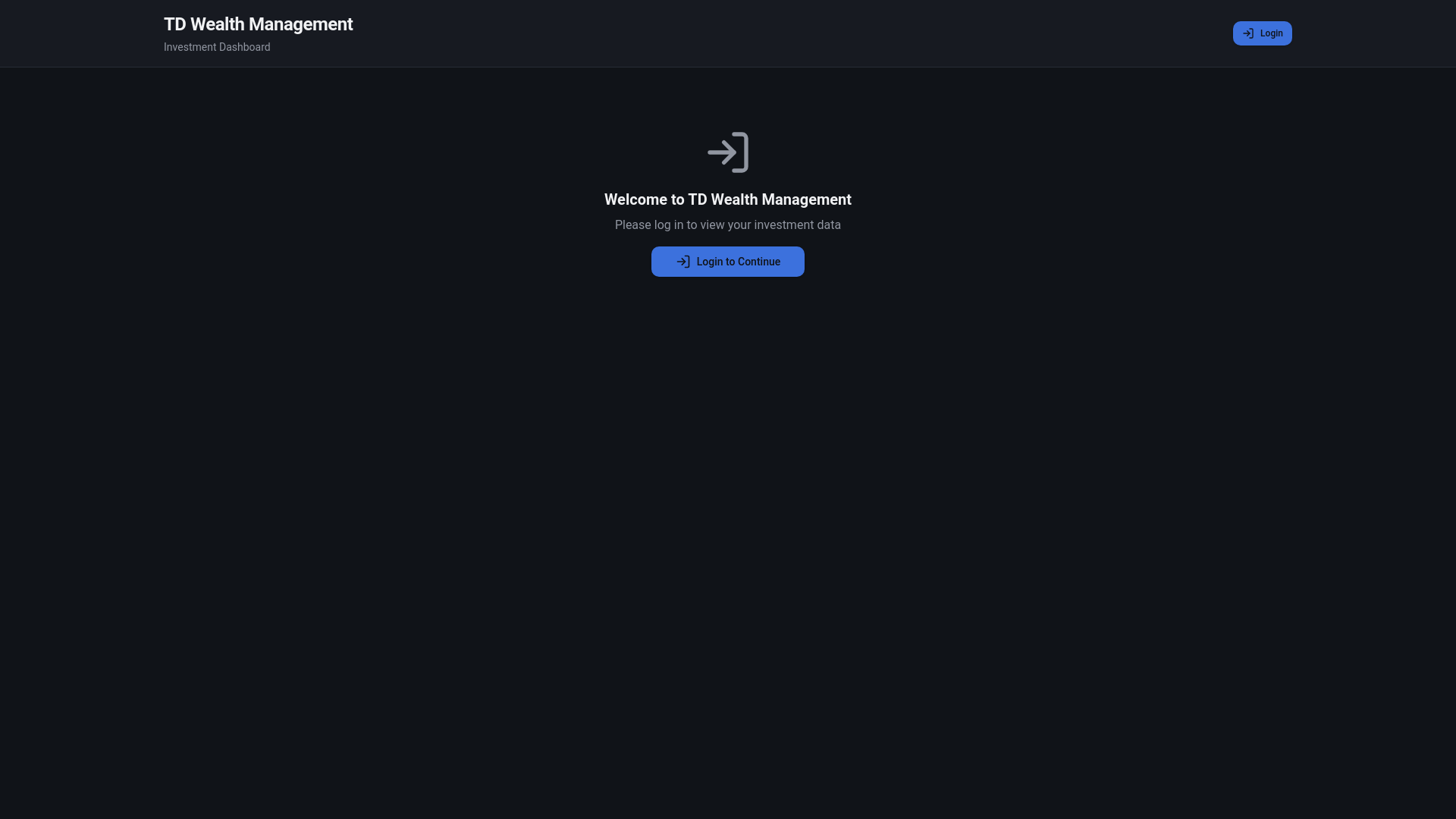 website screenshot of https://tdportal.investments/