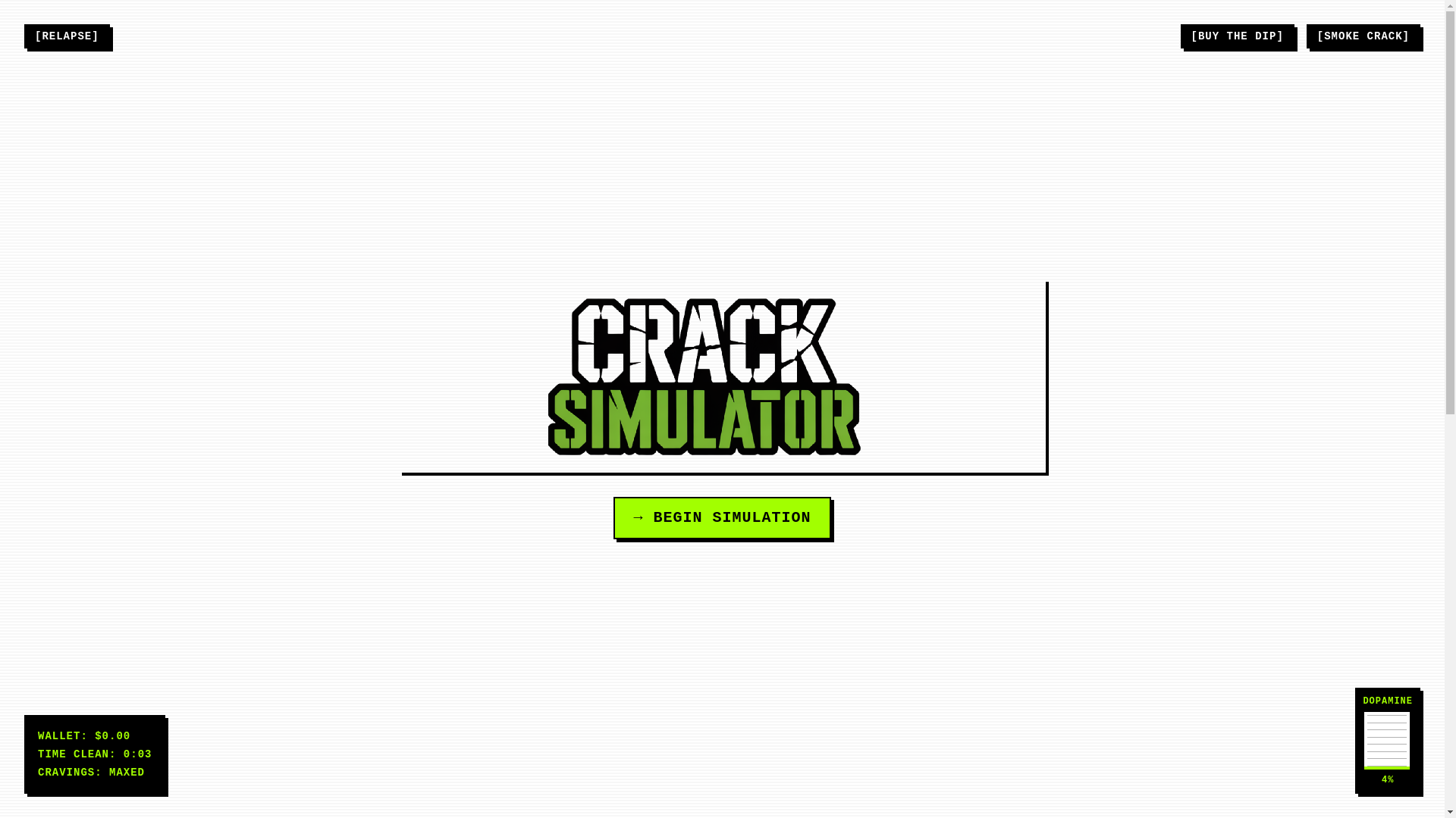 website screenshot of https://cracksimulator.fun/