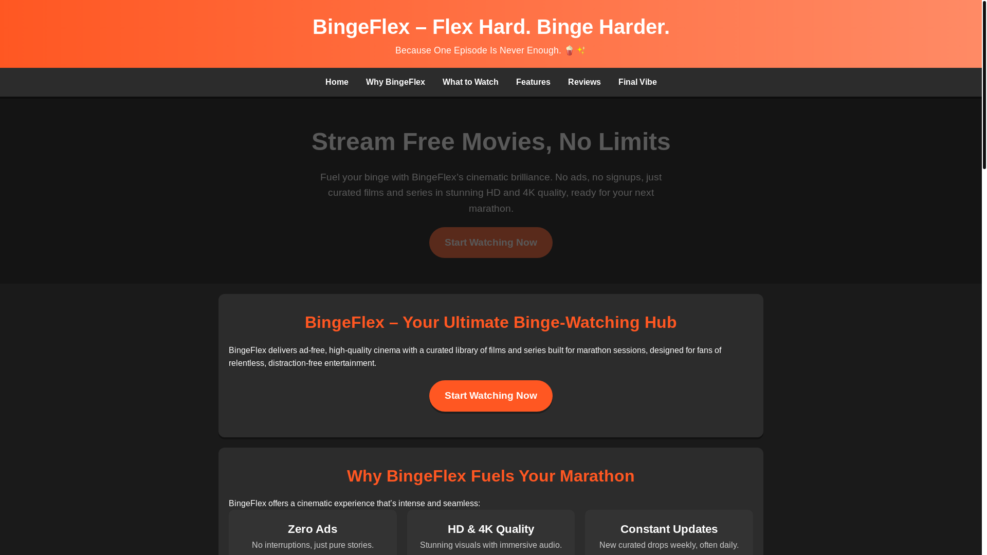 website screenshot of https://bingeflex-com.pages.dev/