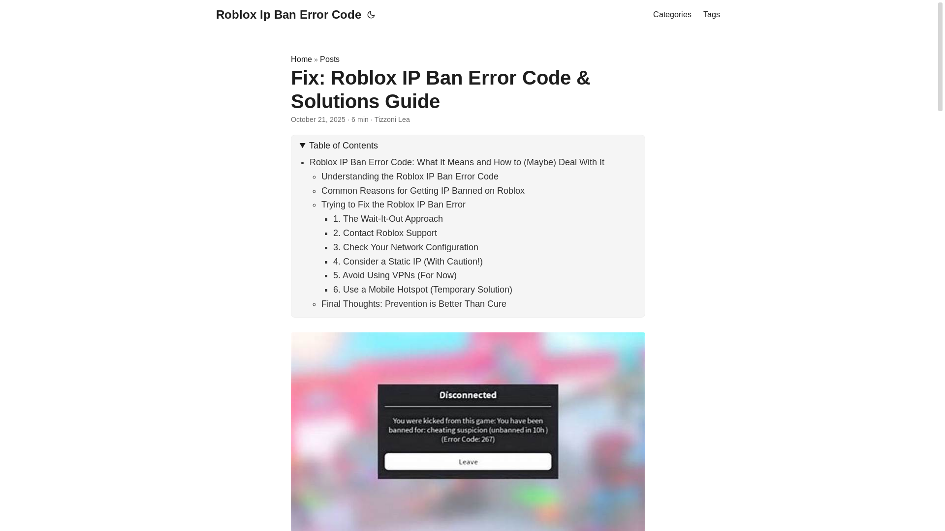 website screenshot of https://roblox-ip-ban-error-code.pages.dev/