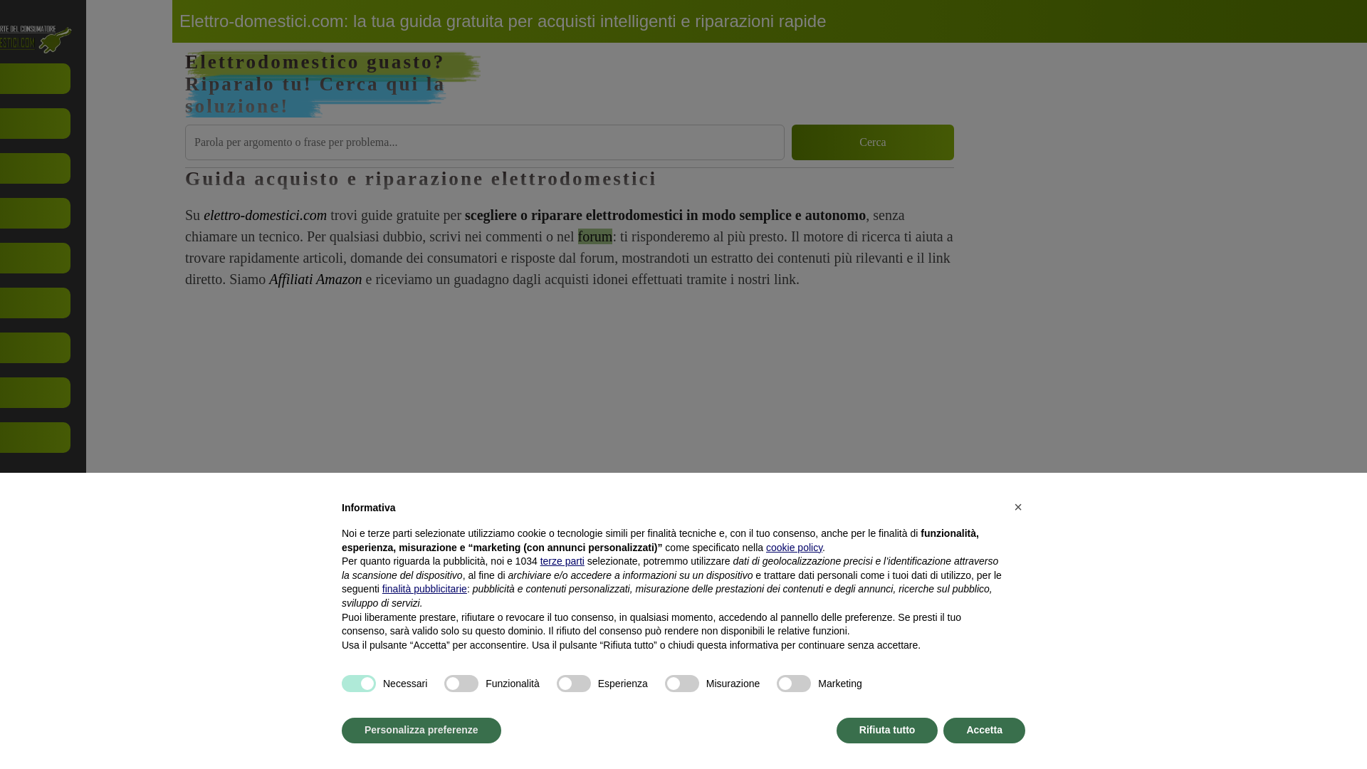 website screenshot of https://guideelectromenagers.eu/
