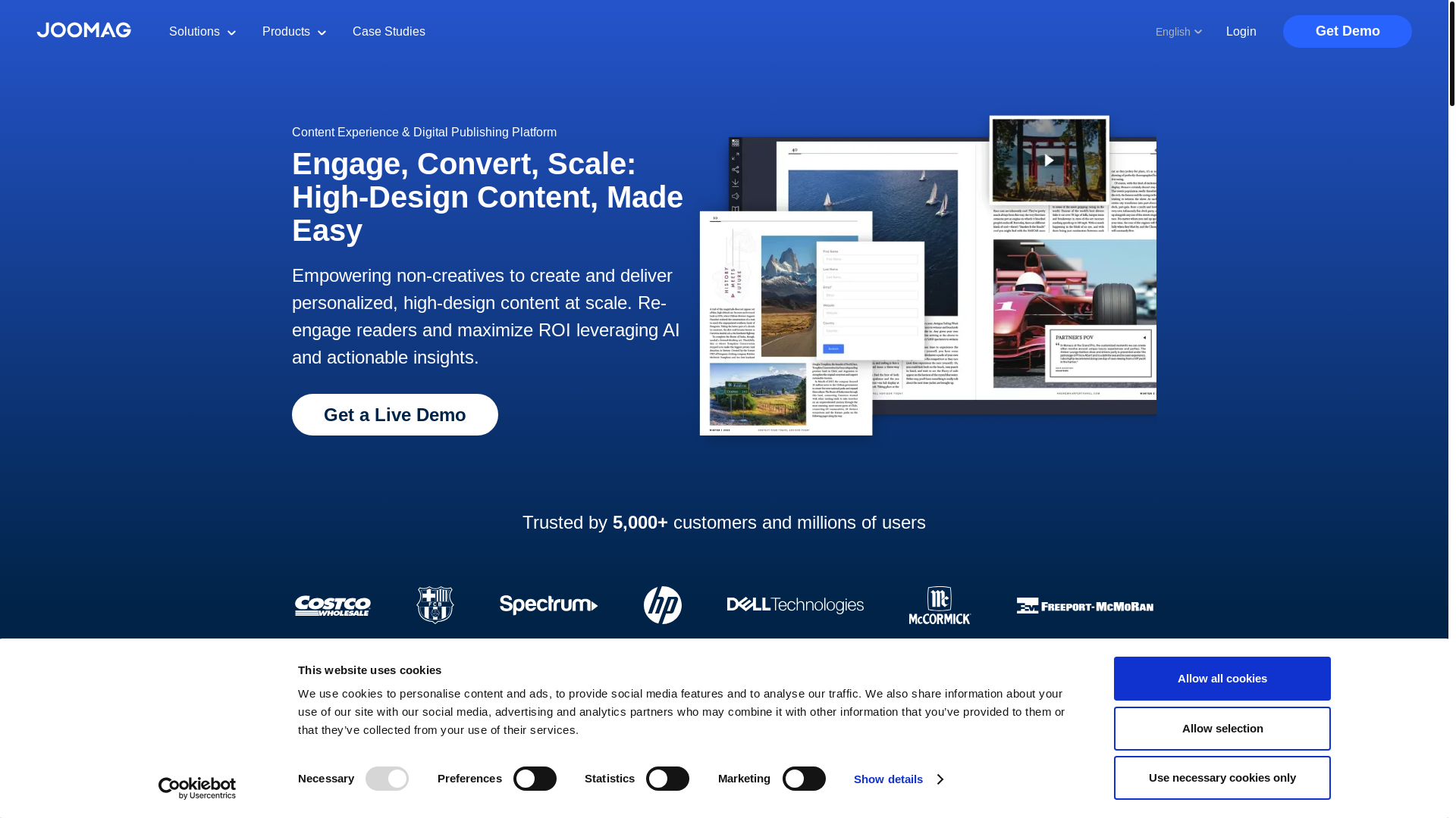 website screenshot of https://tryjoomag.com/
