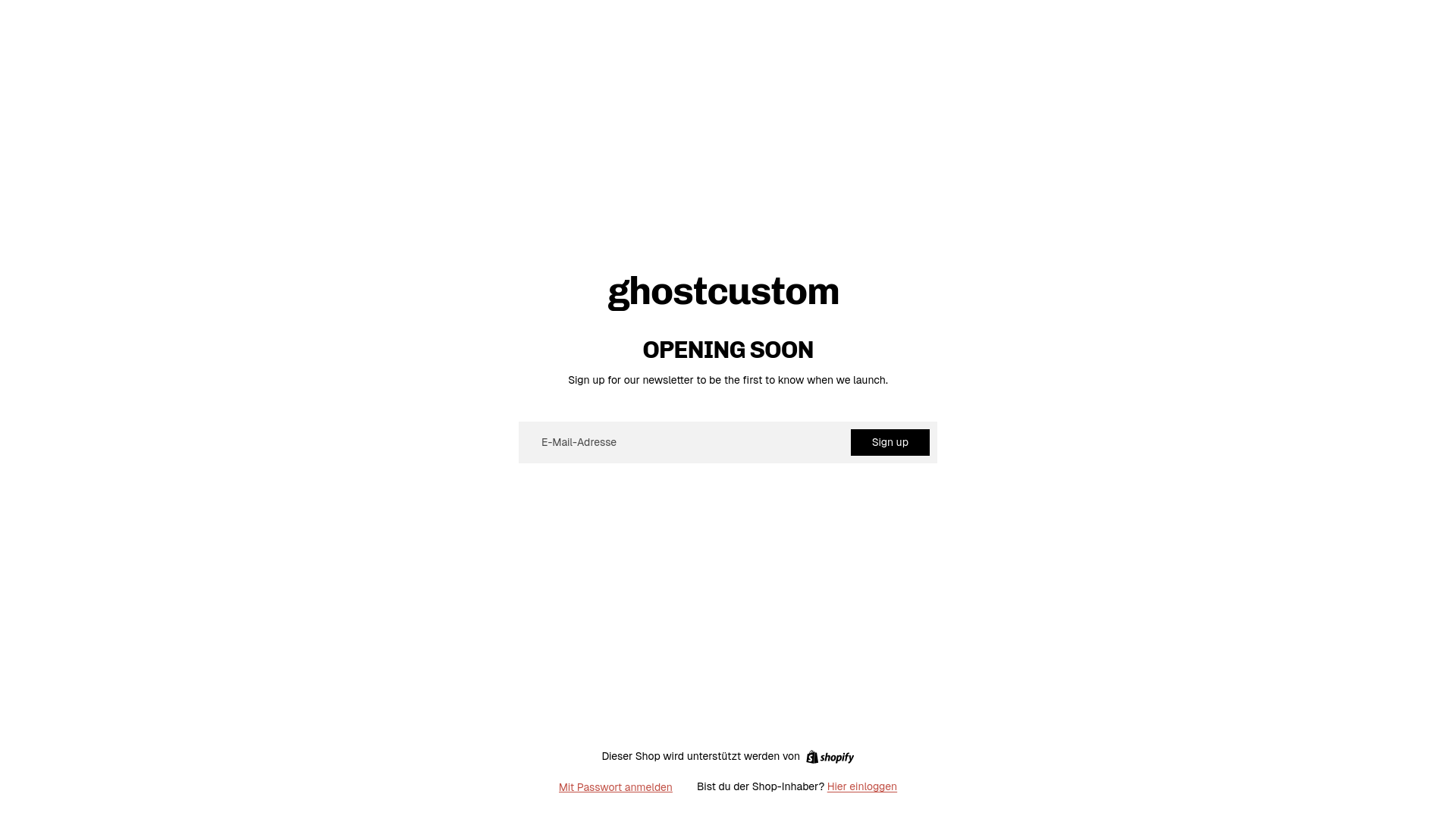 website screenshot of https://ghostcustom.shop/