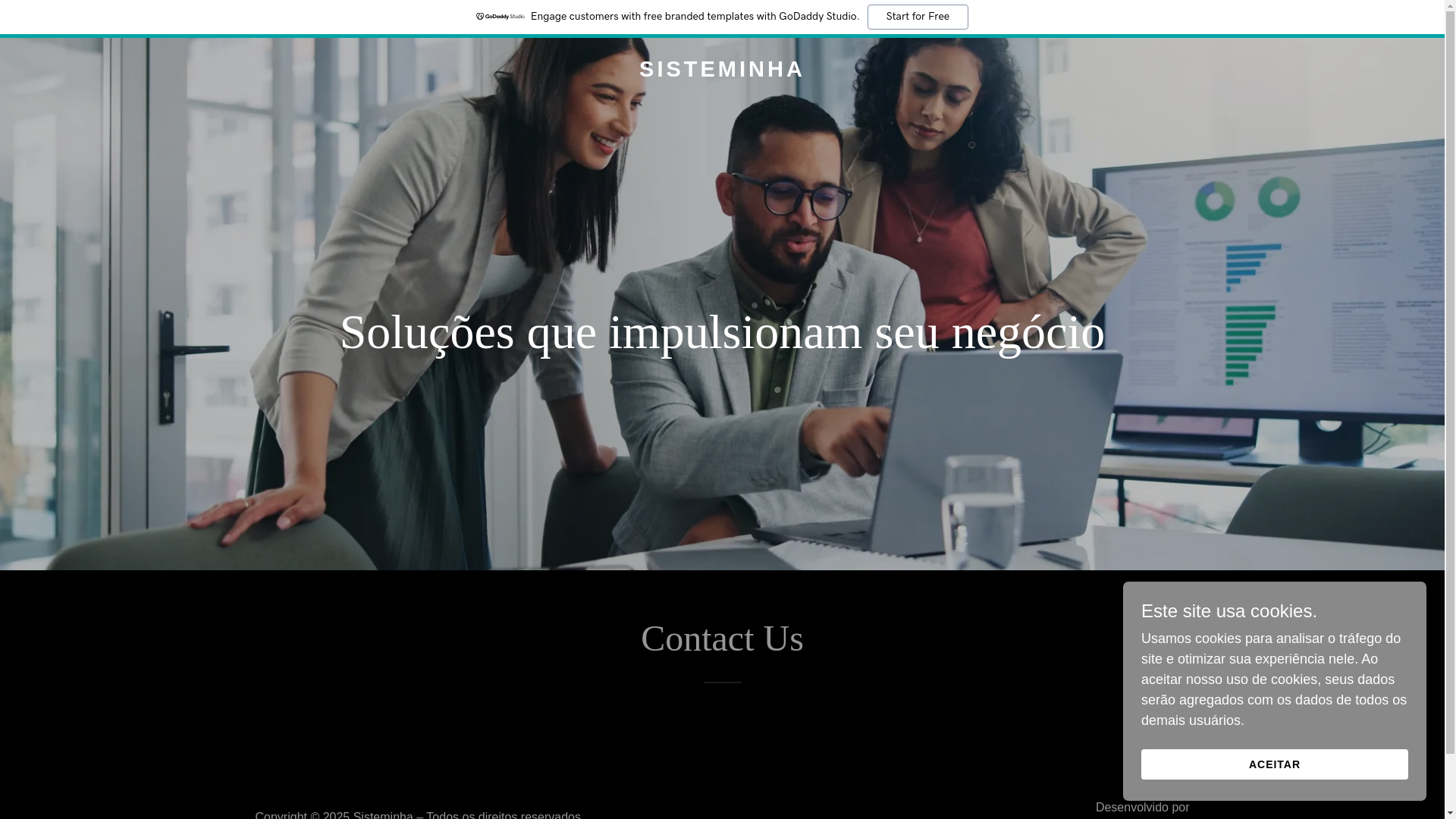 website screenshot of https://sisteminha.site/
