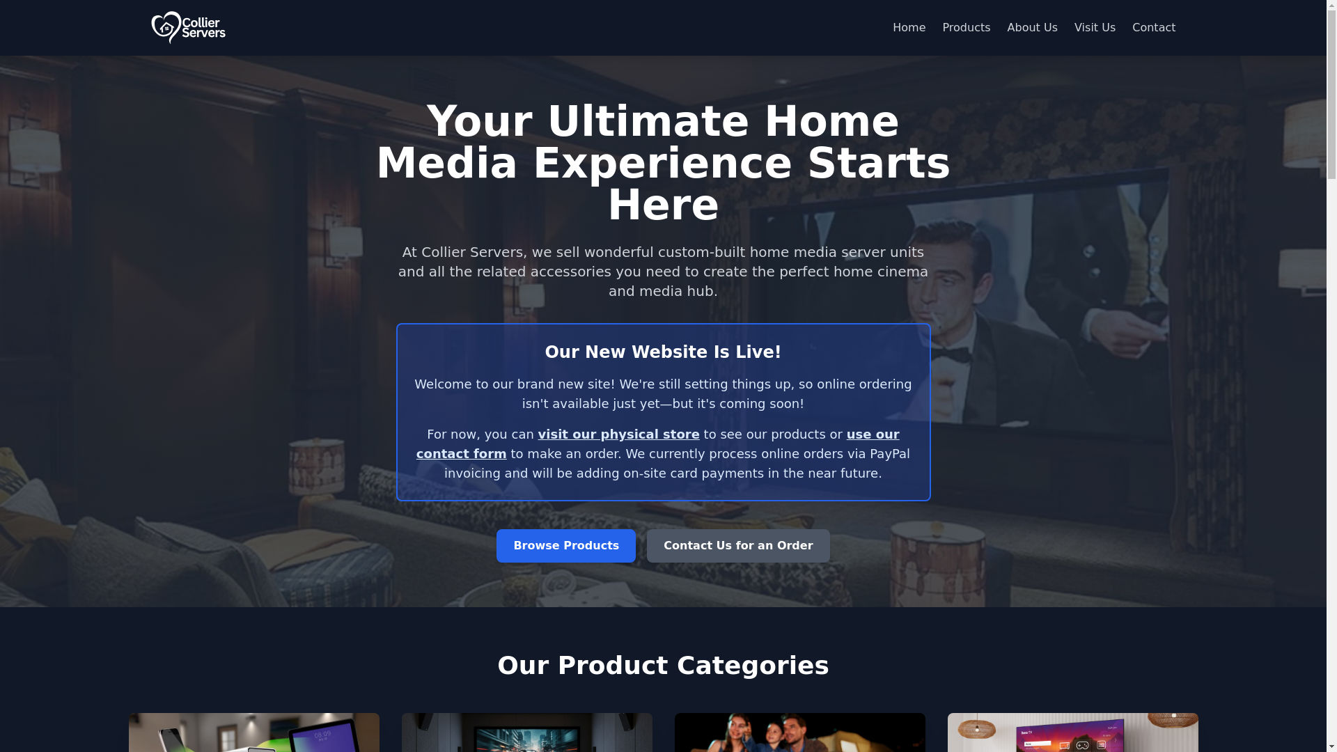 website screenshot of https://collierservers.co.uk/
