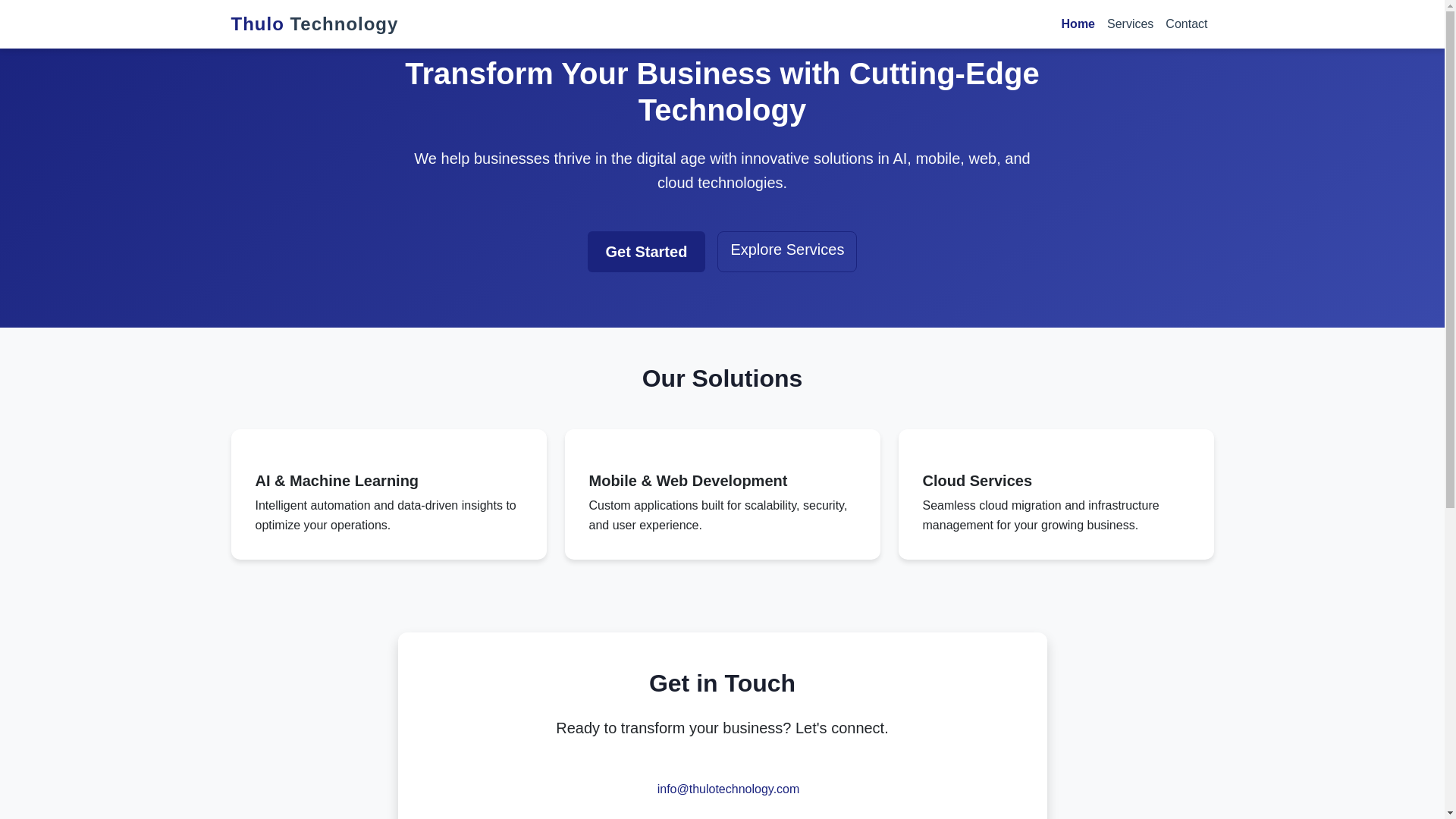 website screenshot of https://thulotechsite.pages.dev/