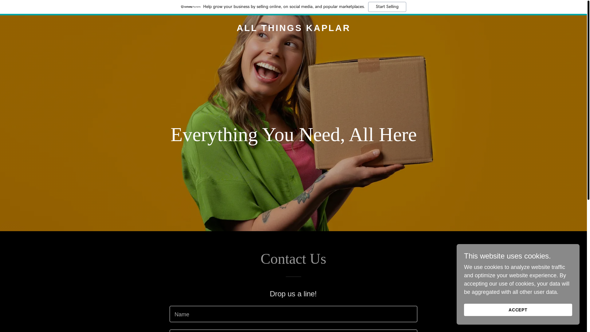 website screenshot of https://allthingskaplar.com.au/