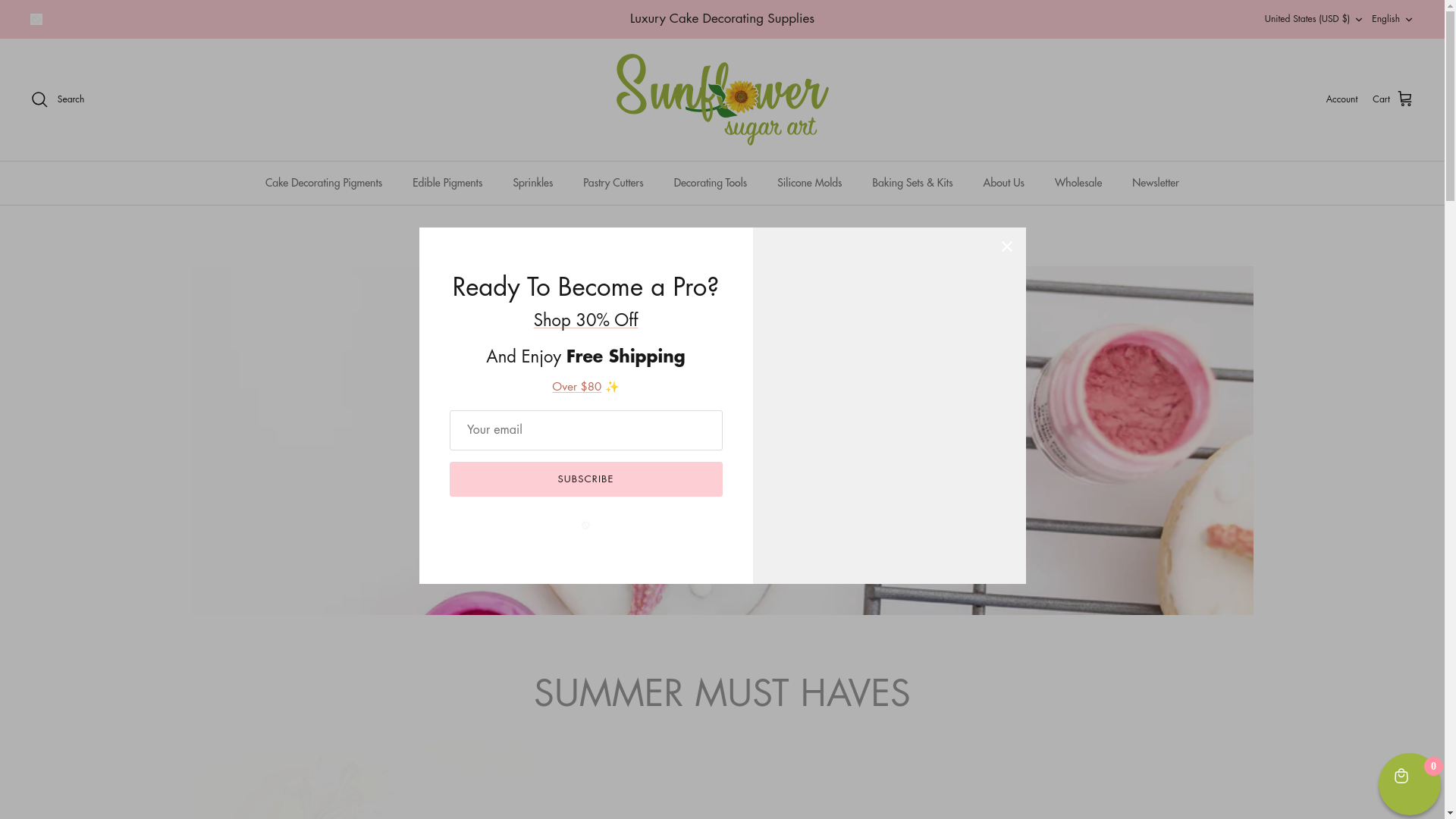 website screenshot of https://sunflowersugarart.com/