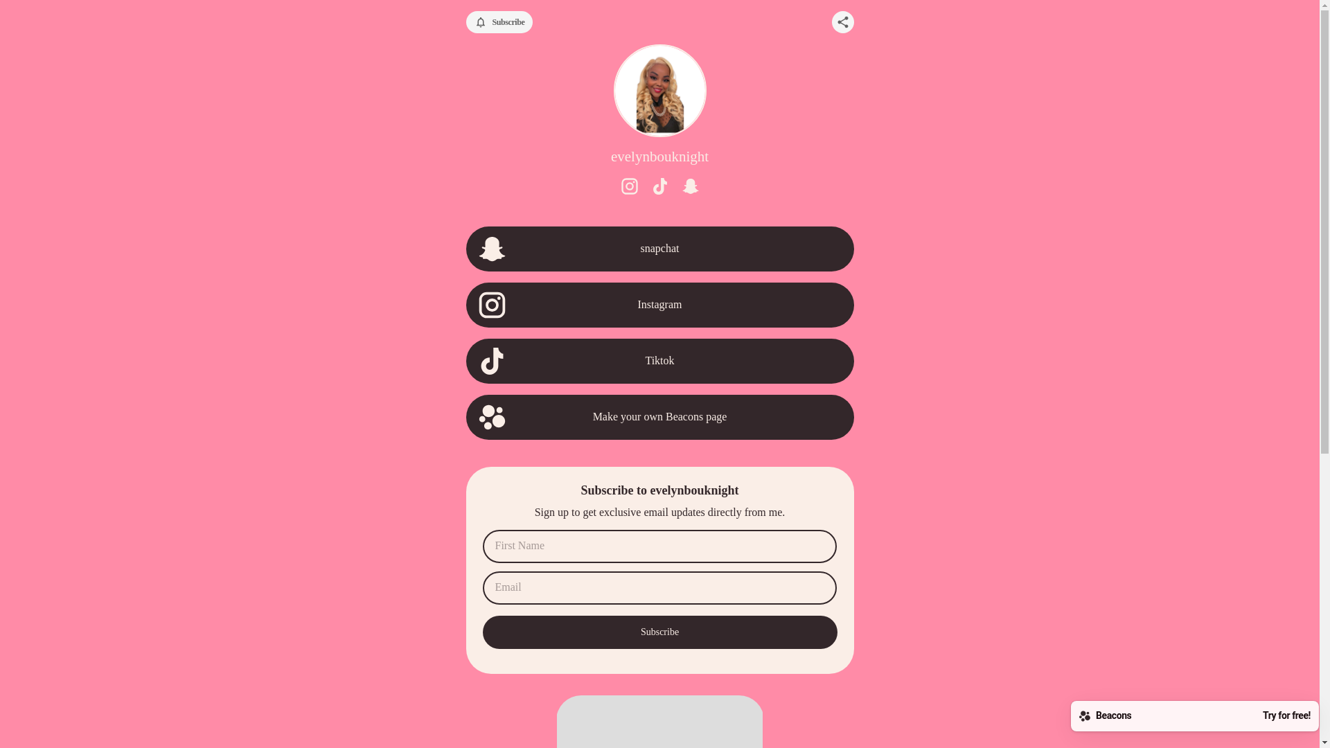 website screenshot of https://evelynbouknight.com/