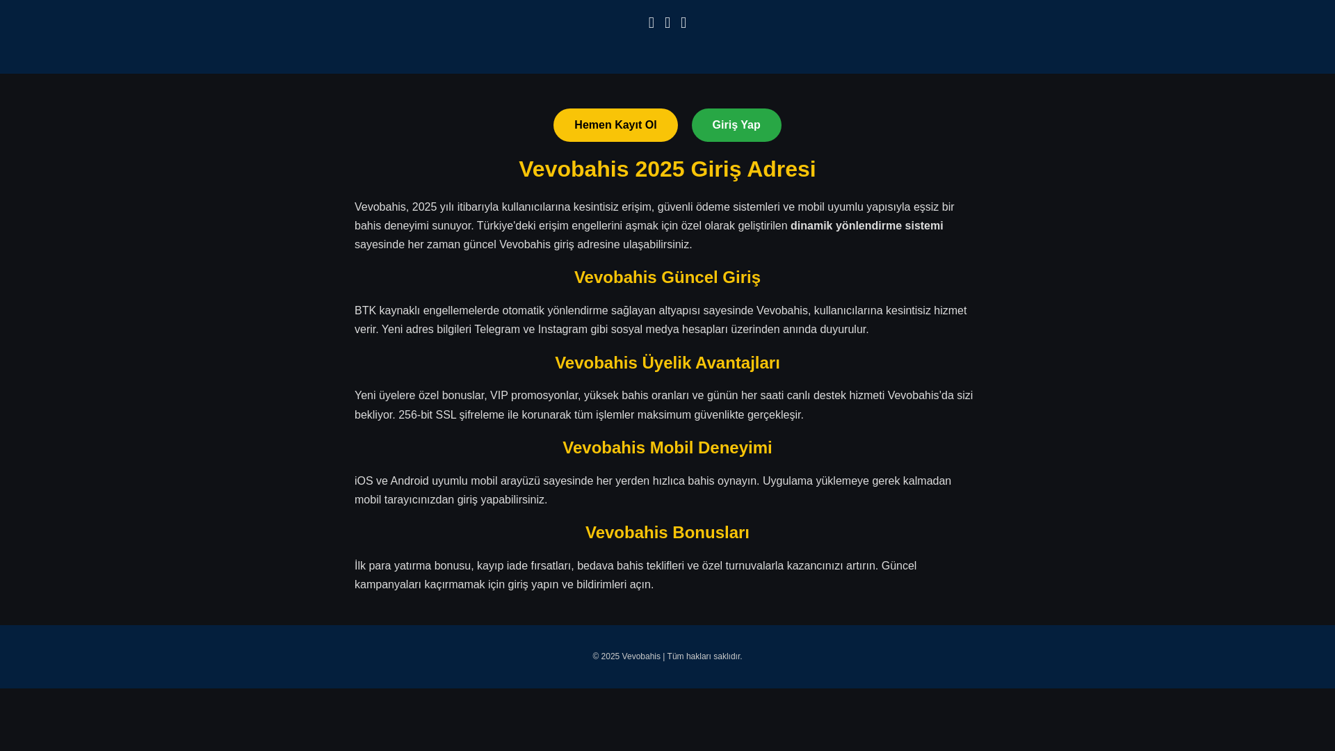 website screenshot of https://vevobahisss.com/