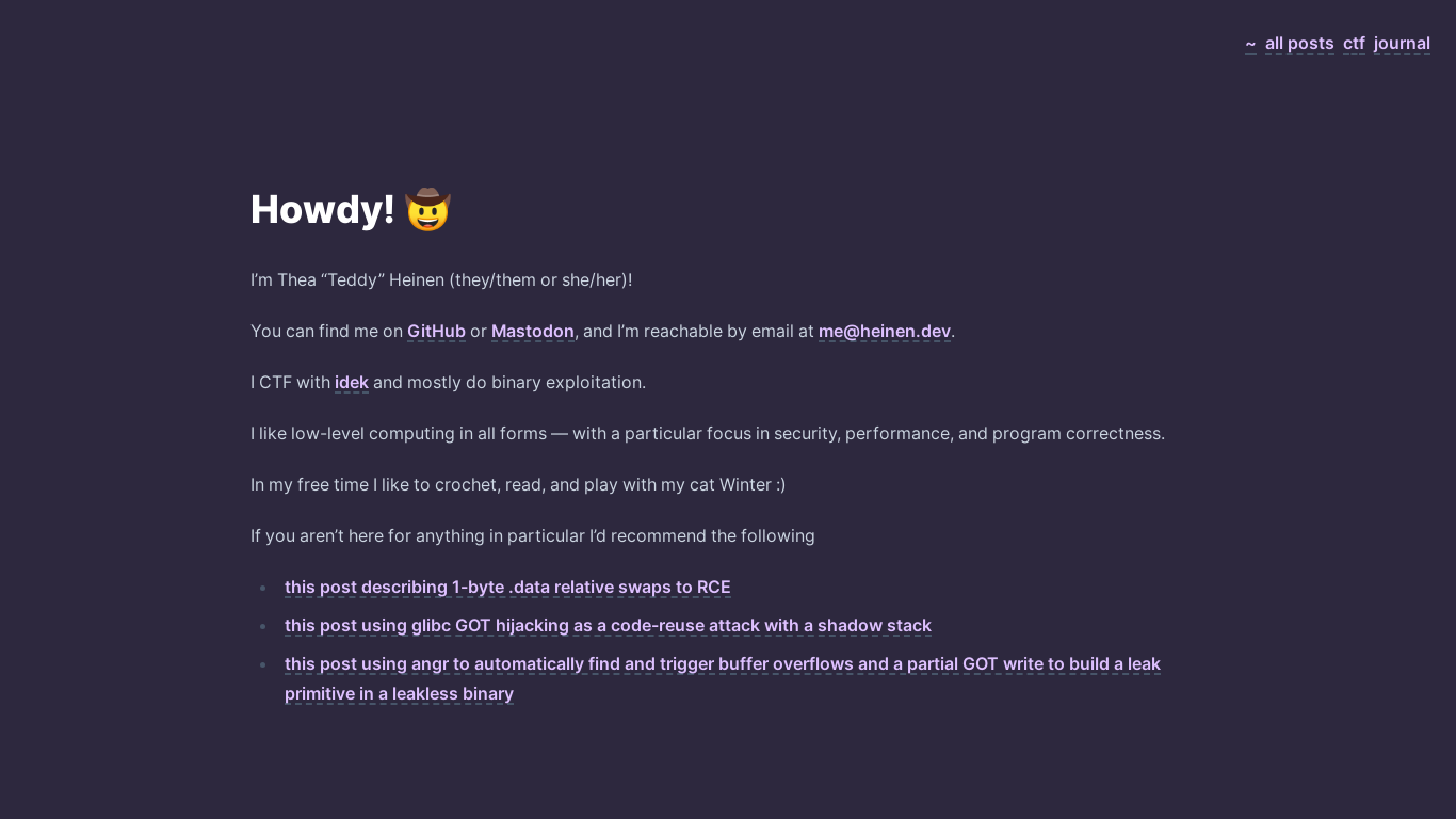 website screenshot of https://theinen.pages.dev/