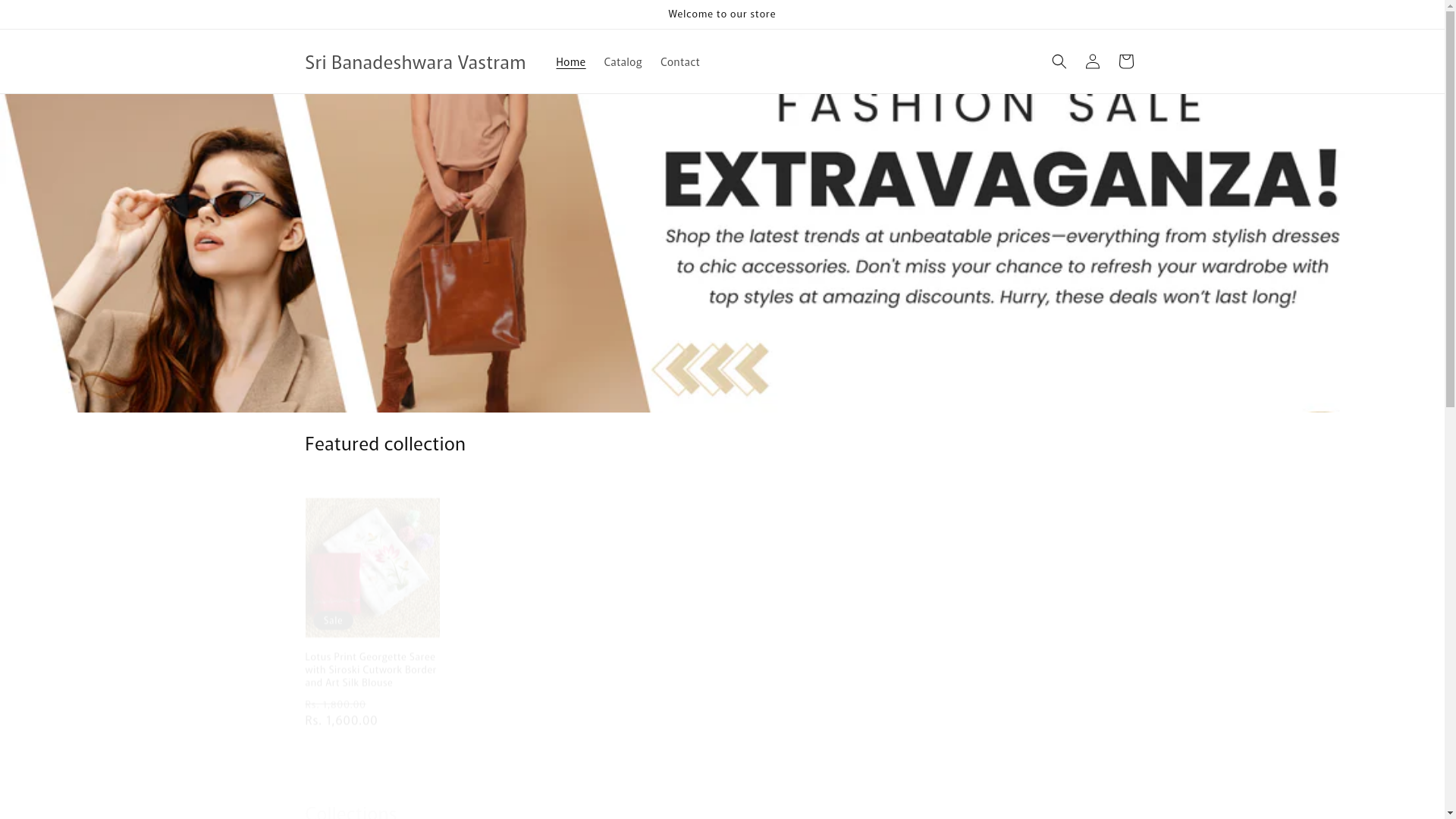website screenshot of https://sribanadeshwaravastram.store/
