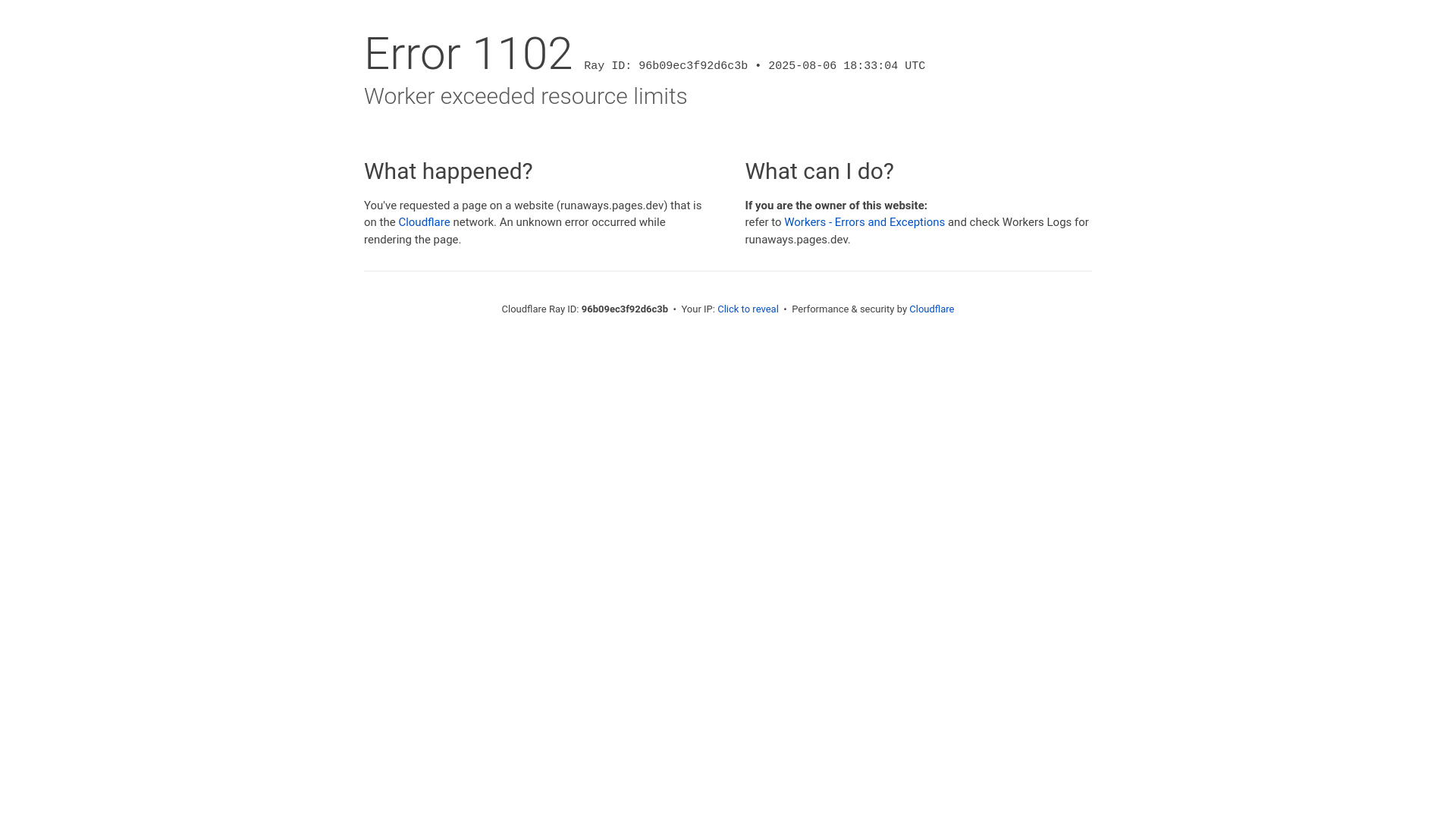 website screenshot of https://runaways.pages.dev/