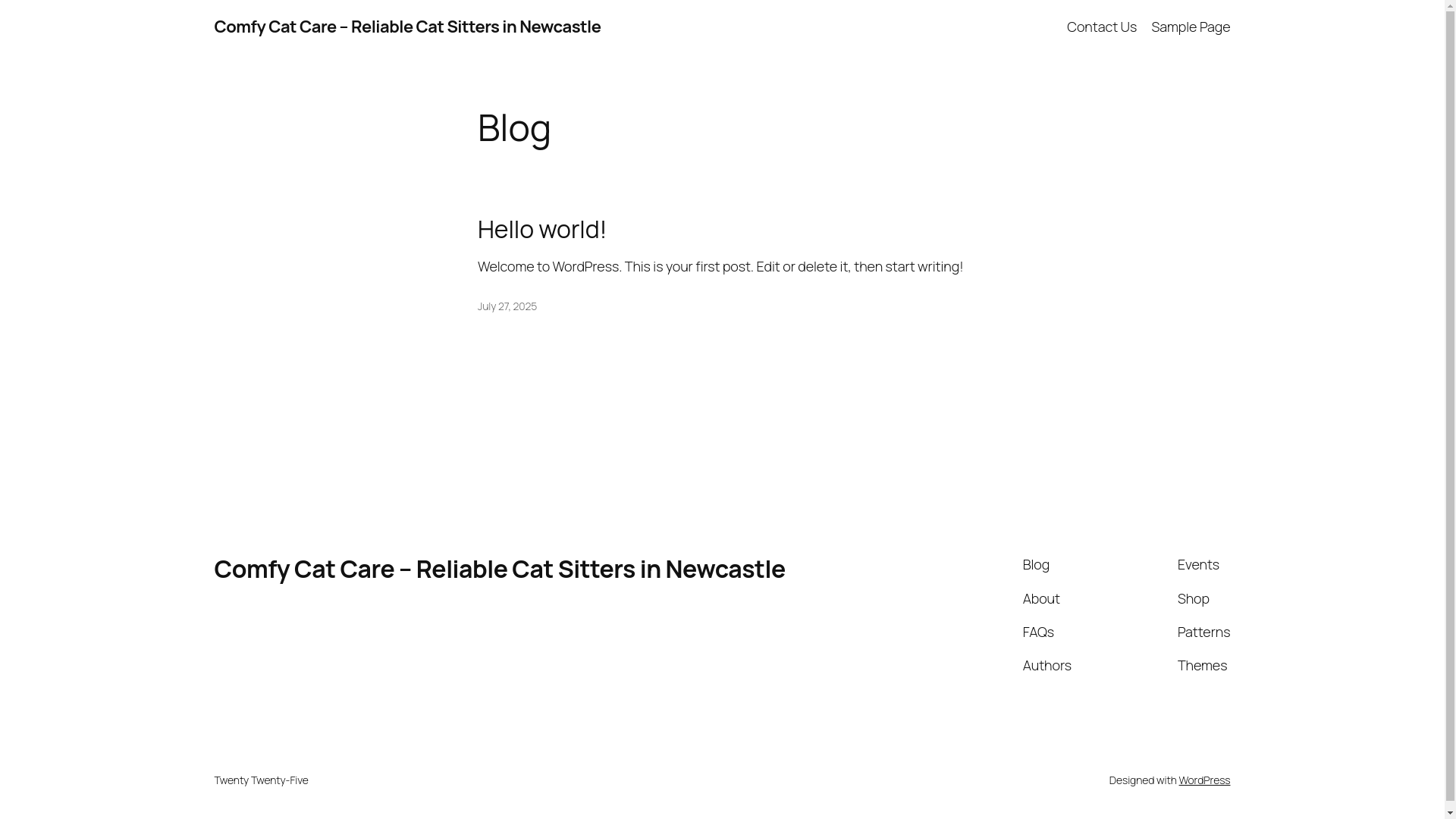 website screenshot of https://comfycatcare.com/