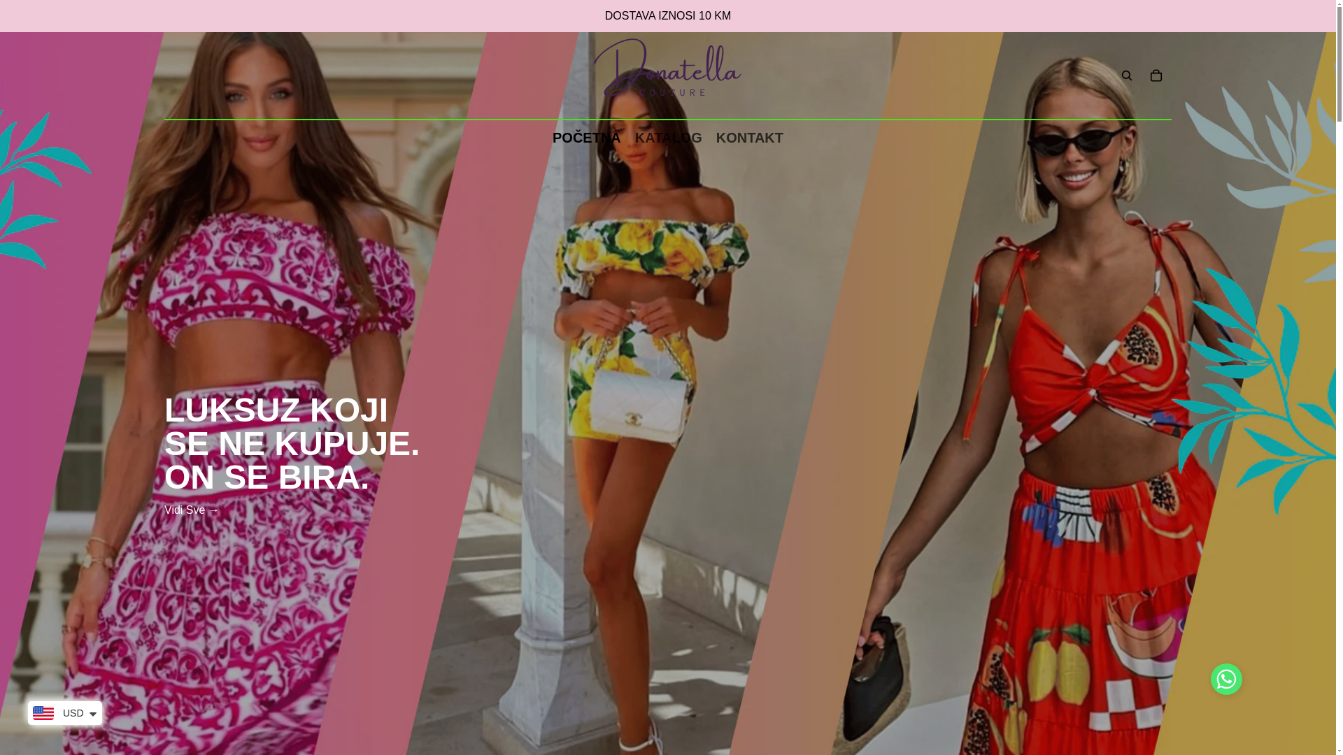 website screenshot of https://donatella-couture.shop/