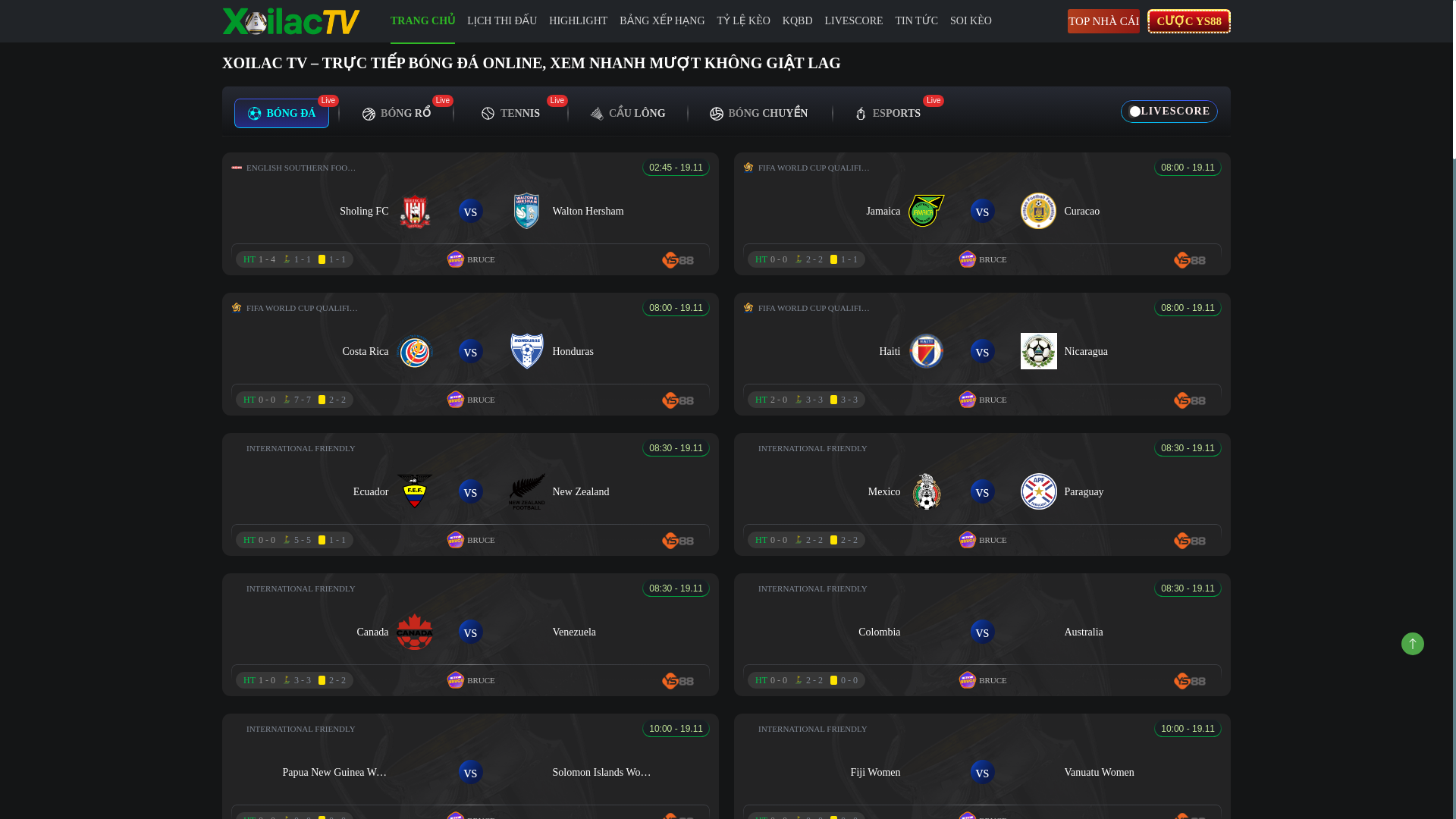 website screenshot of https://xoilactvlive.xyz/